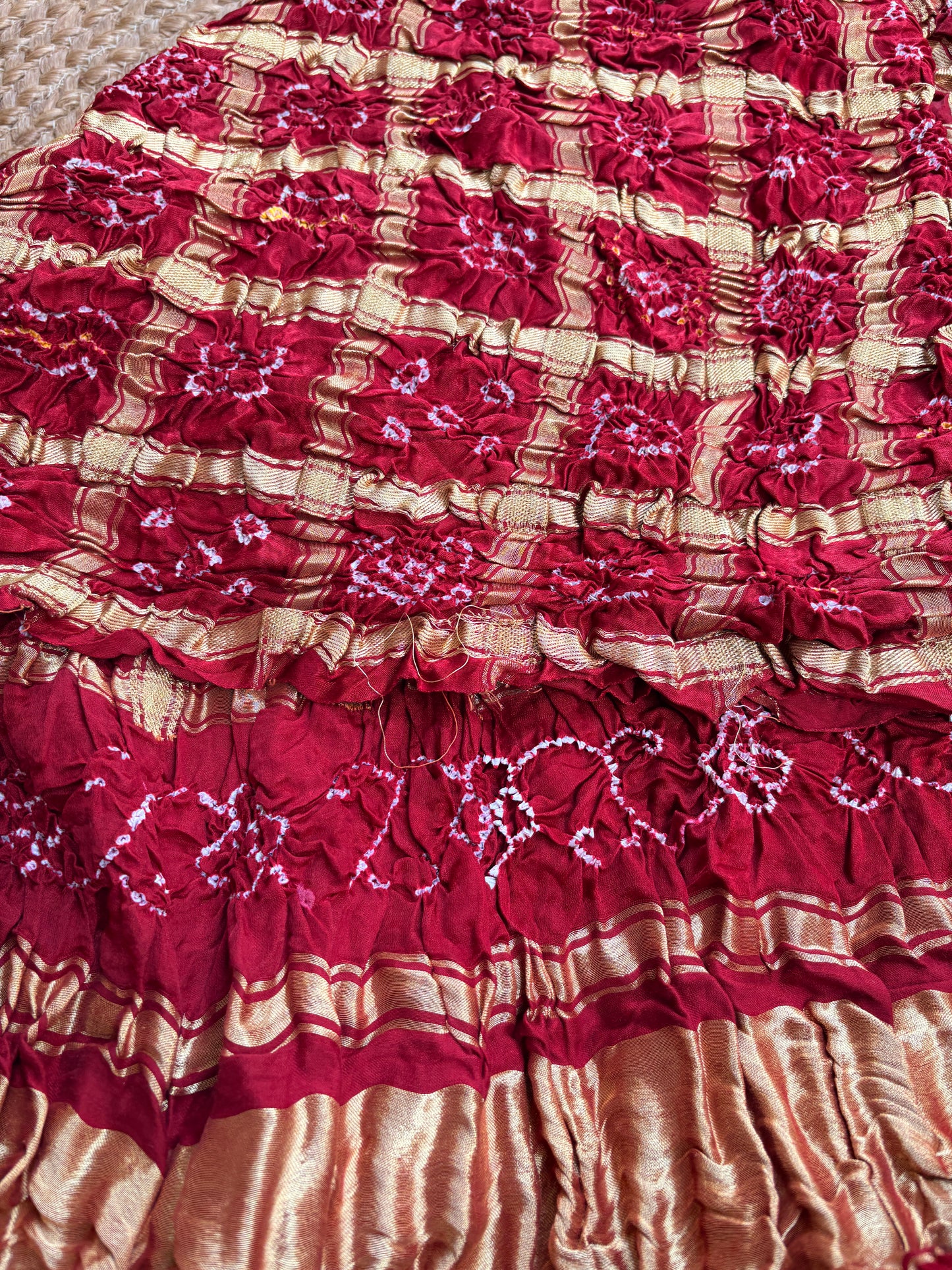 Red gajji silk Gharchola dupatta