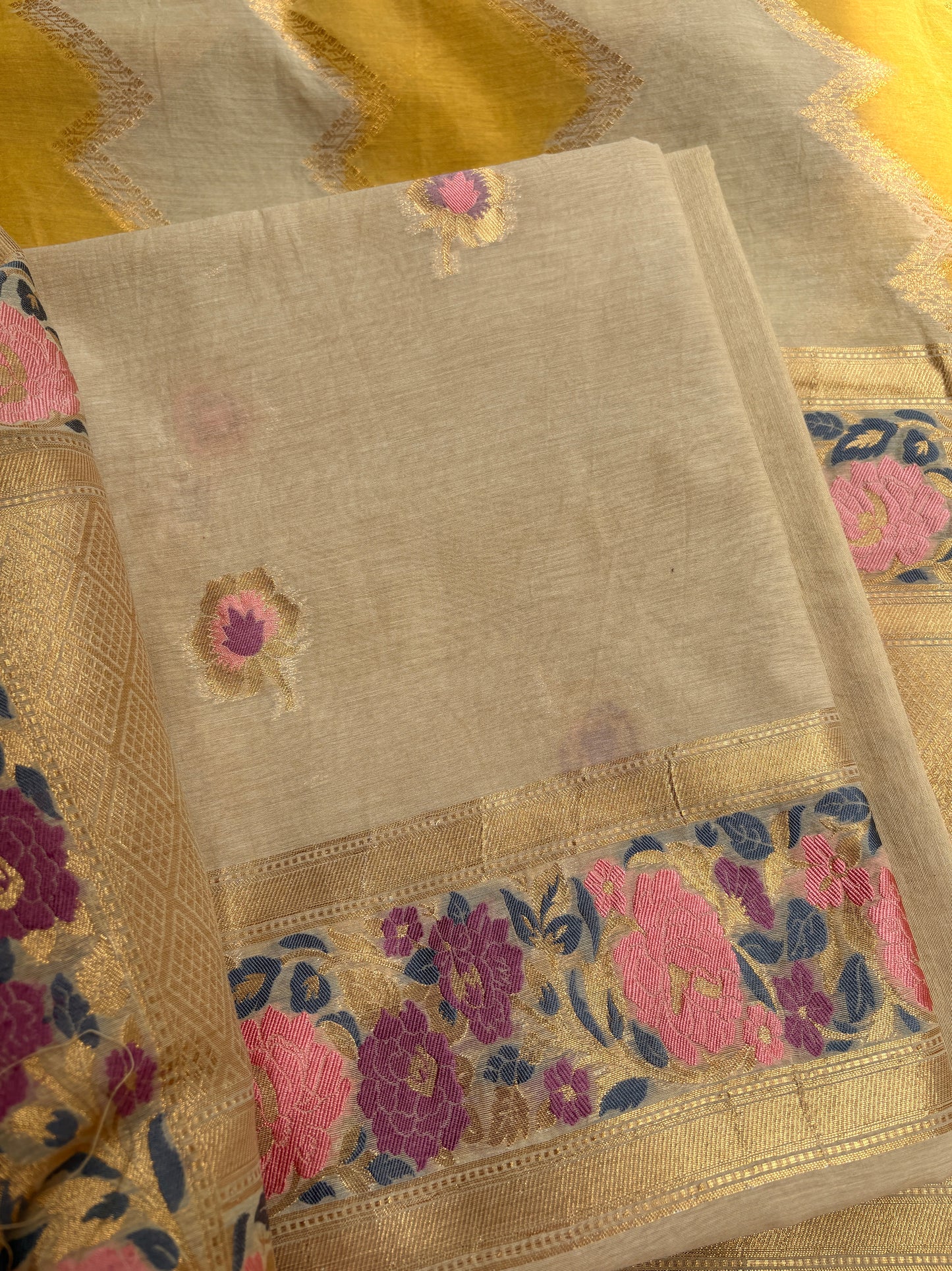 Khadi color Chanderi cotton meenadar suit set