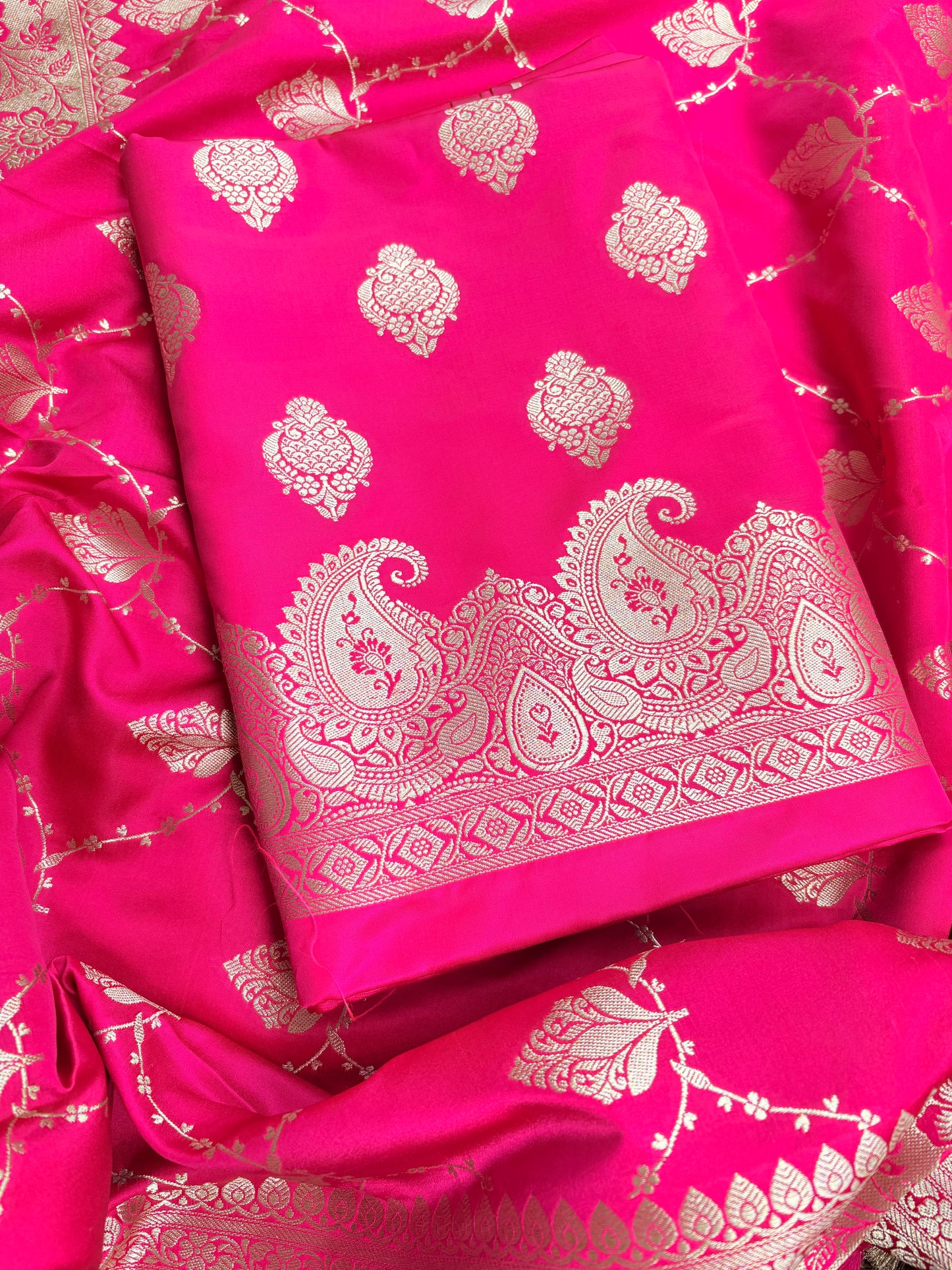 Pink mashru silk 3 piece suit set