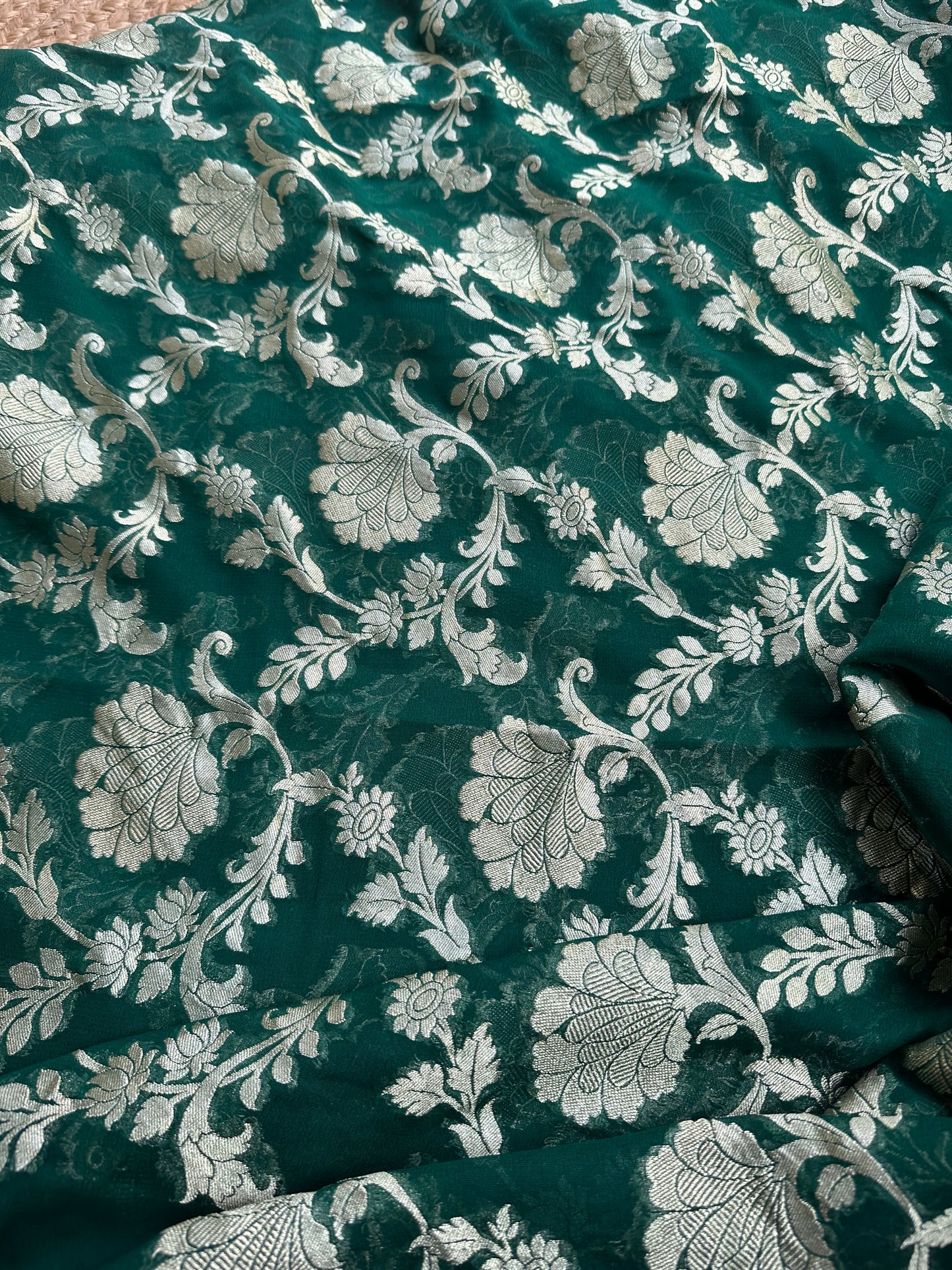 Green khaddi georgette dupatta