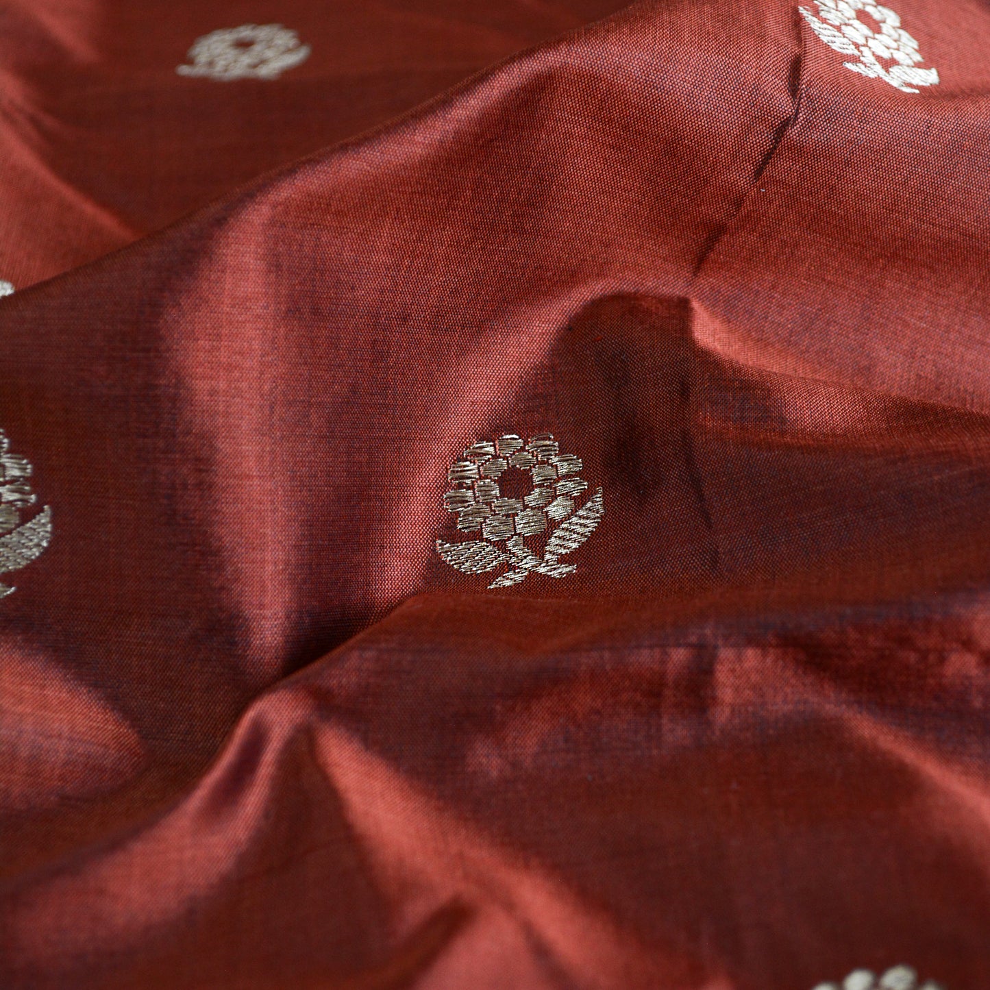 Rust katan silk fabric