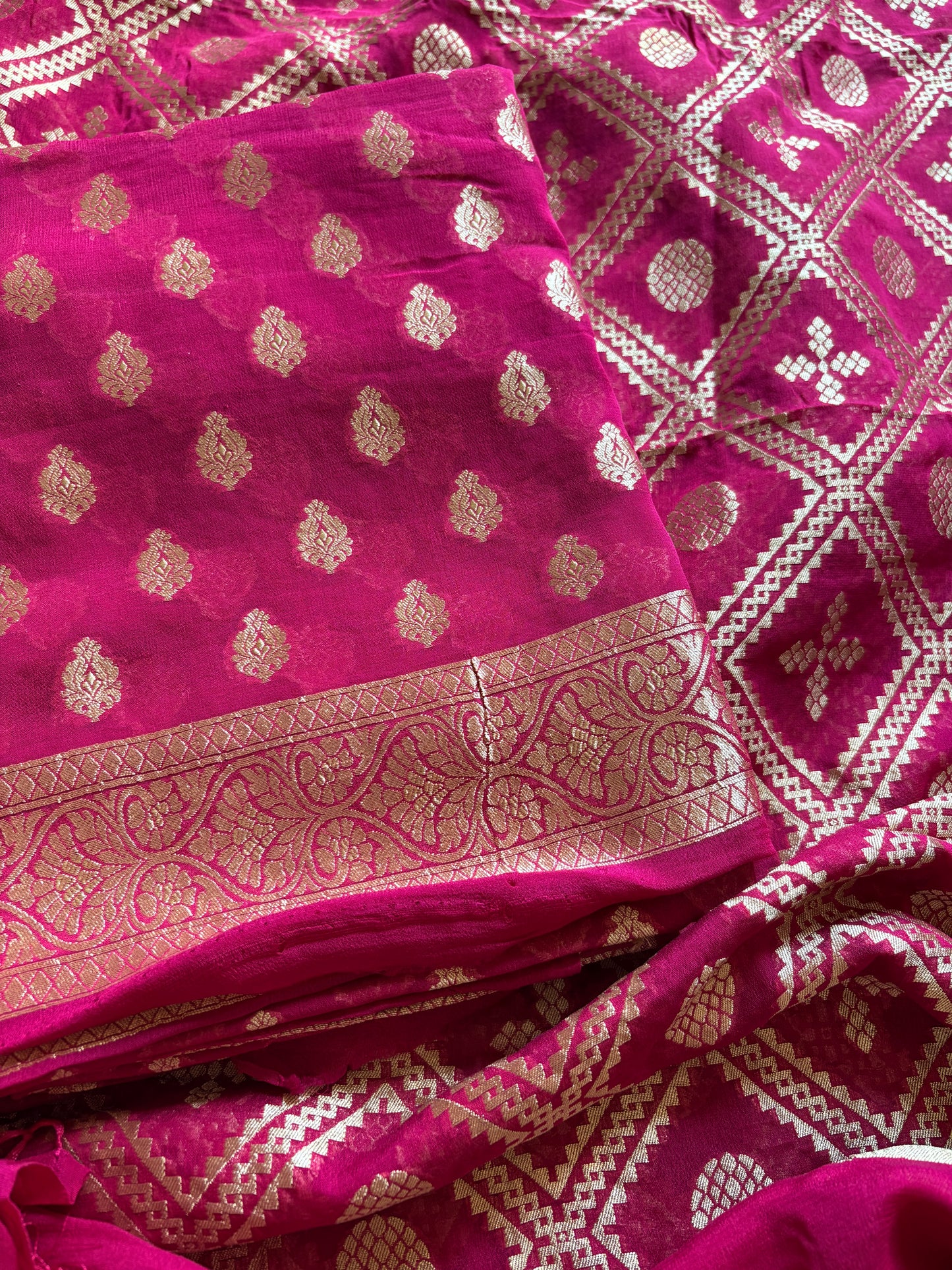 Pink Khaddi georgette suit set