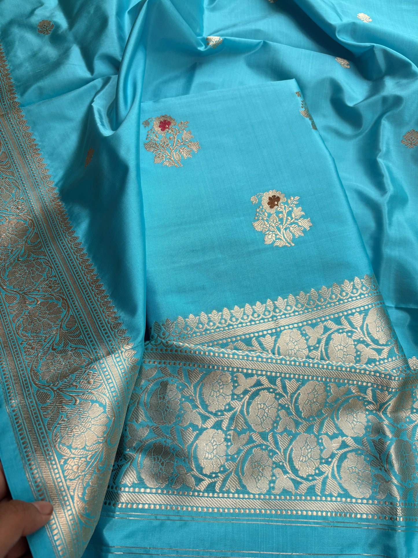 Blue katan by katan kadhwa meenadar suit set