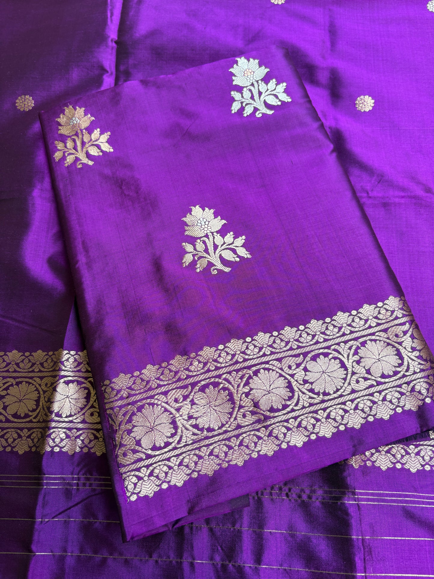 Purple Katan by katan silk 3 piece suit set