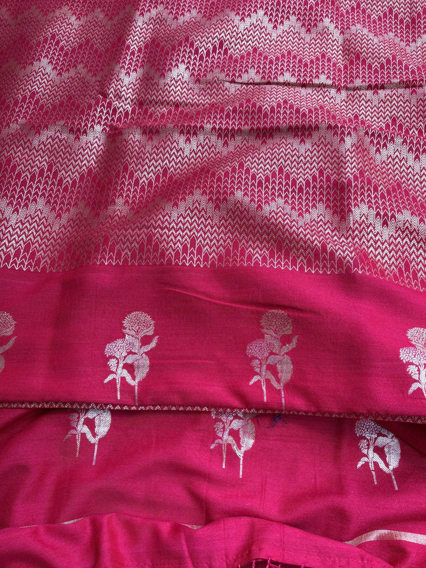 Red moonga silk suit set