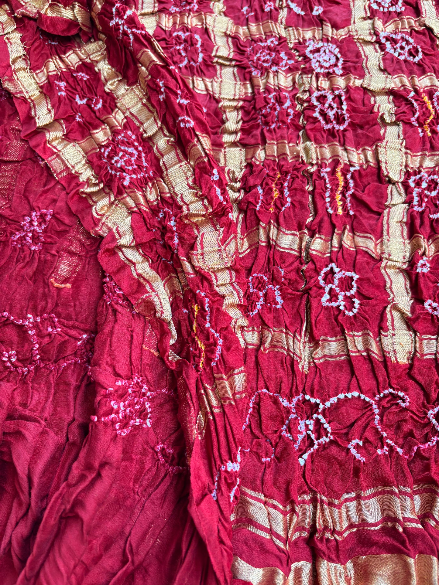 Red gajji silk Gharchola dupatta