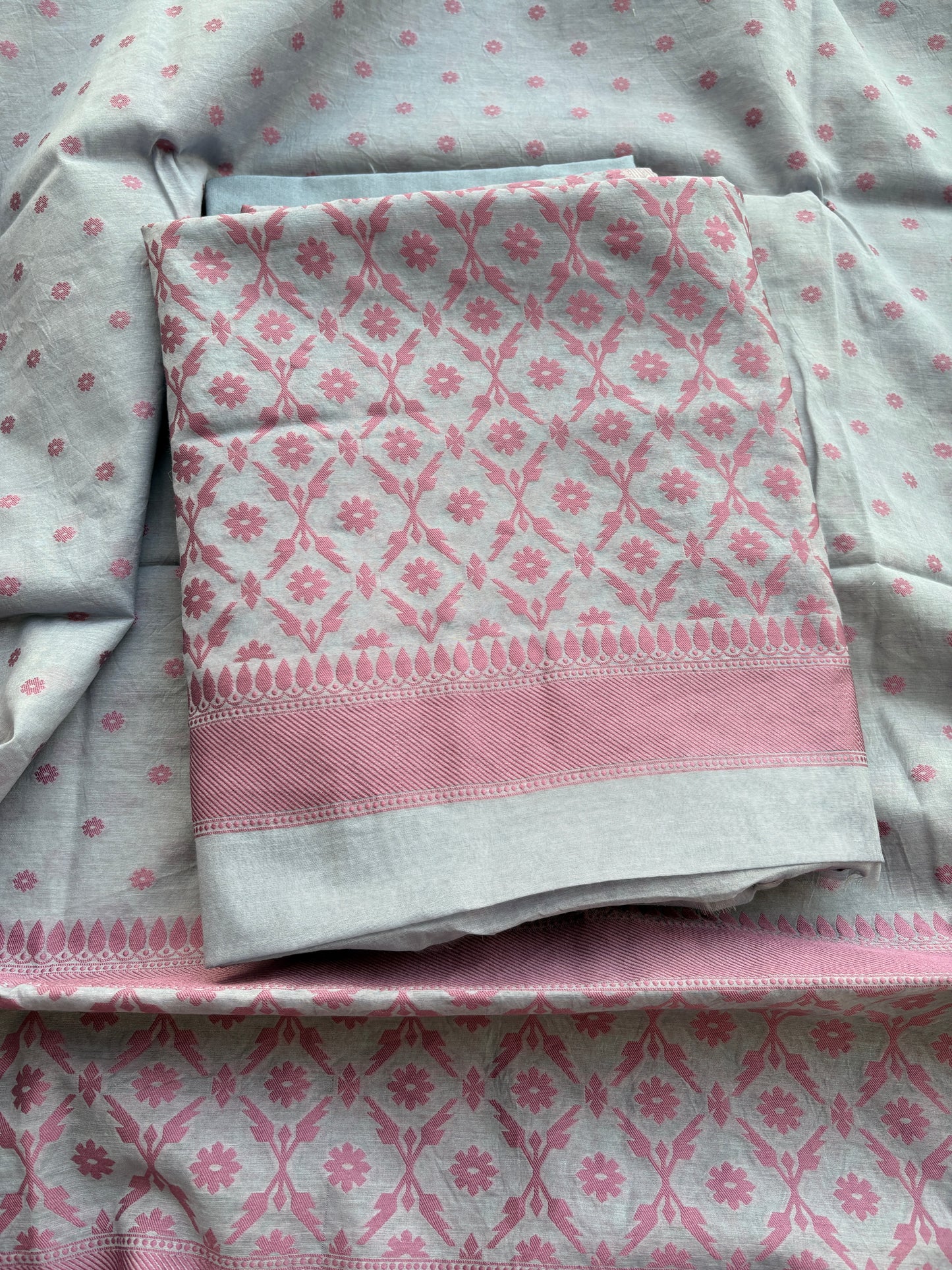 Light blue Chanderi handwoven suit set