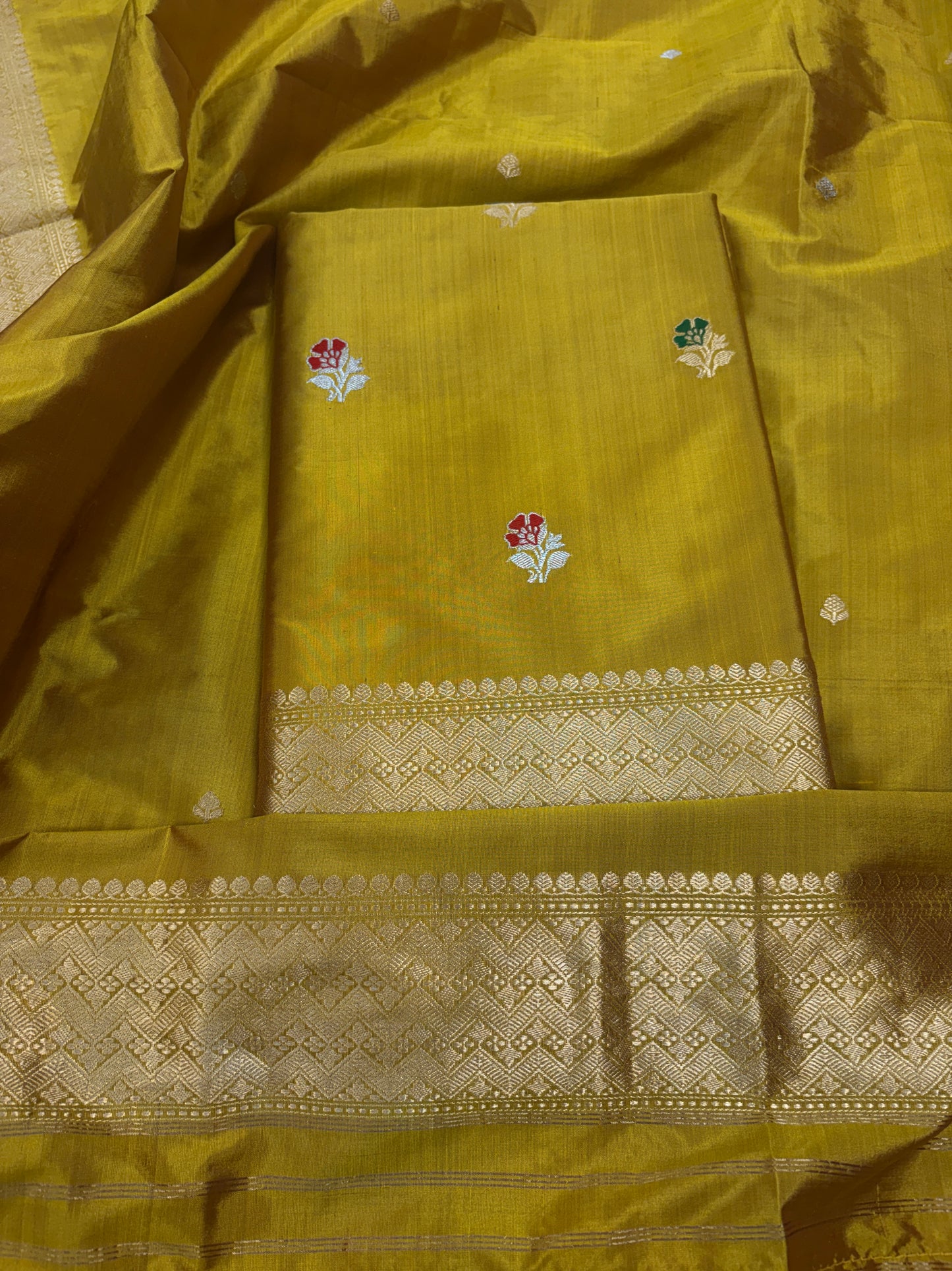 Mustard Katan by katan silk suit set