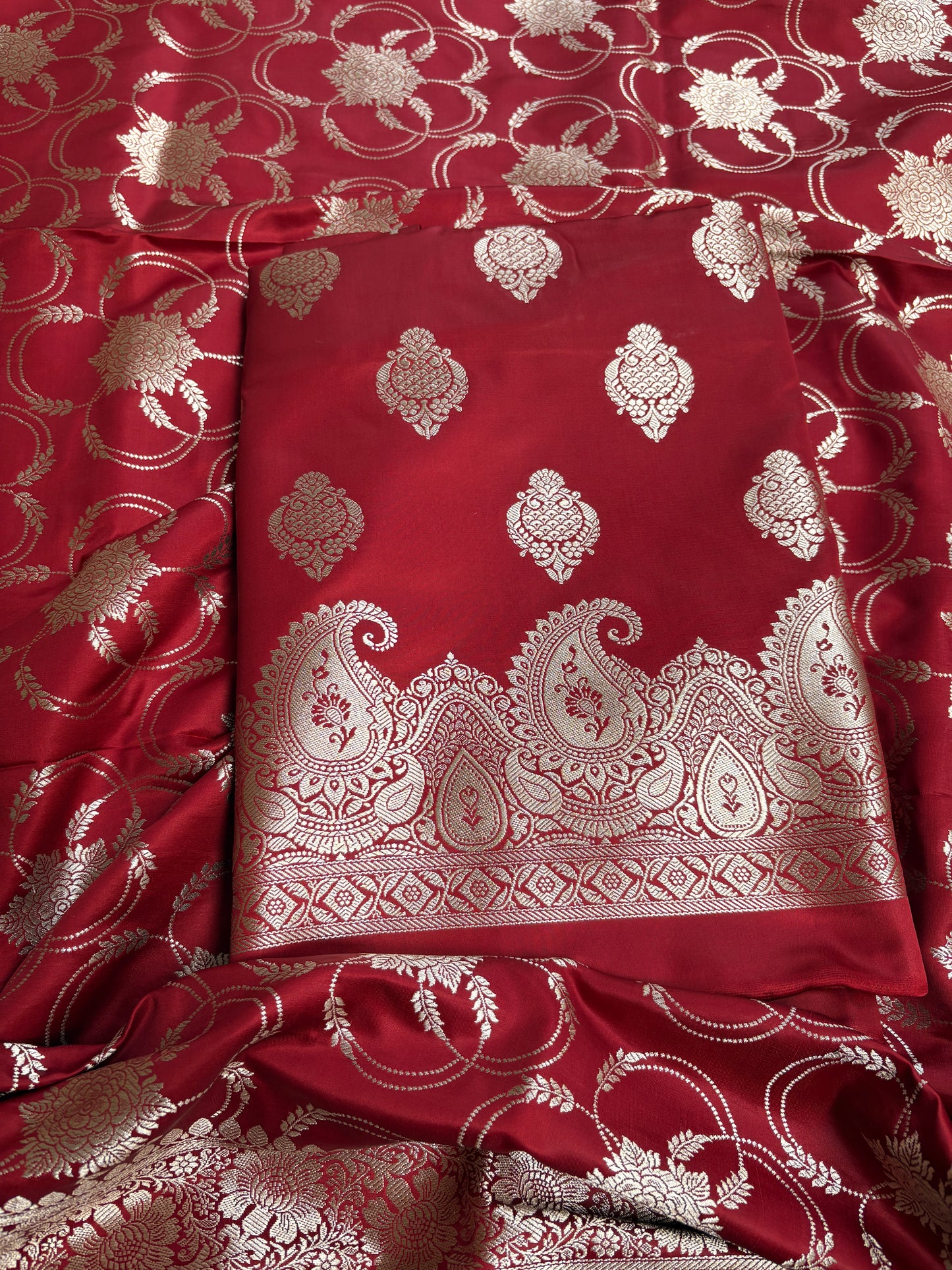 Wine mashru silk suit set