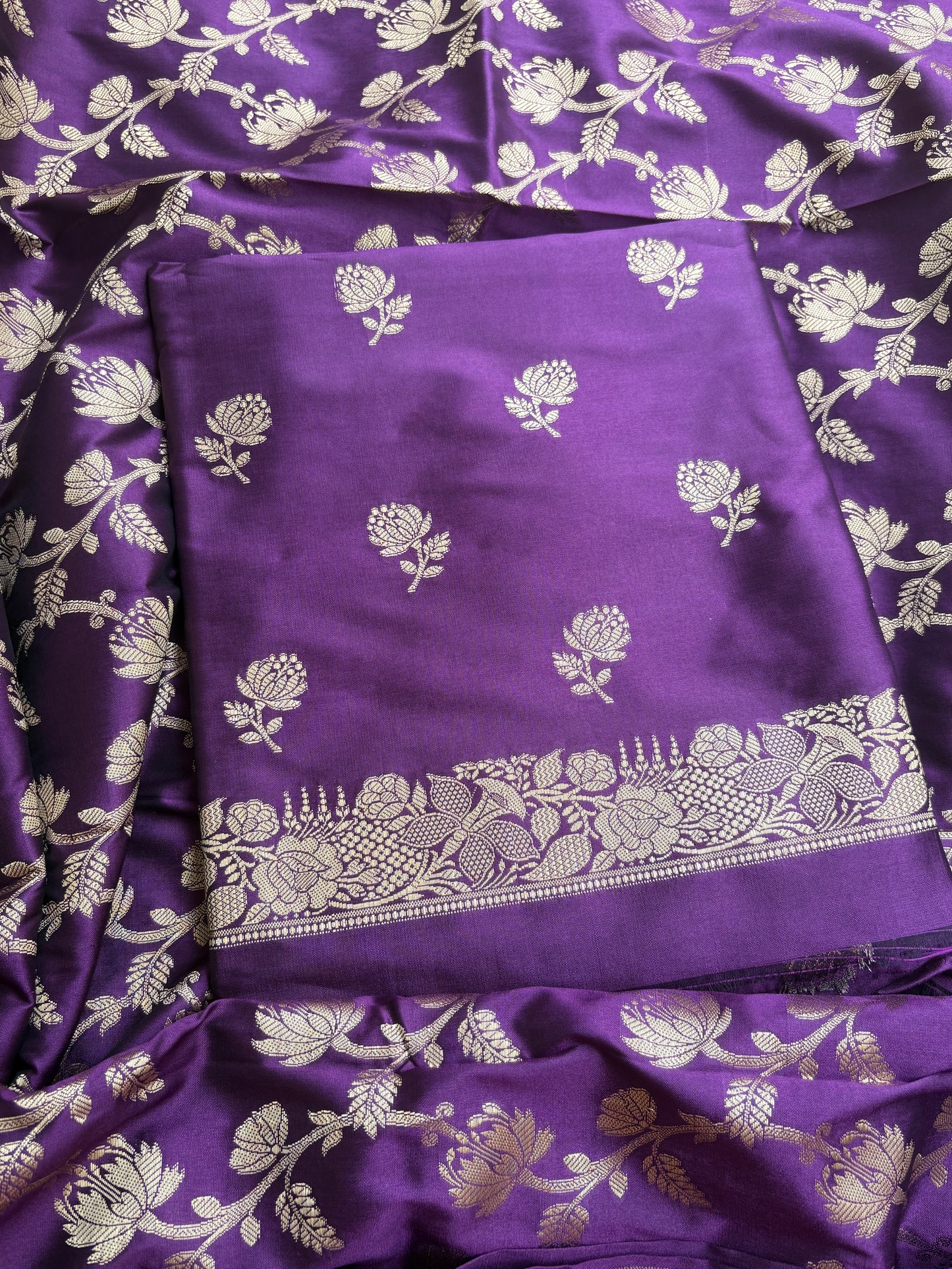 Purple Premium silk 3 piece suit set