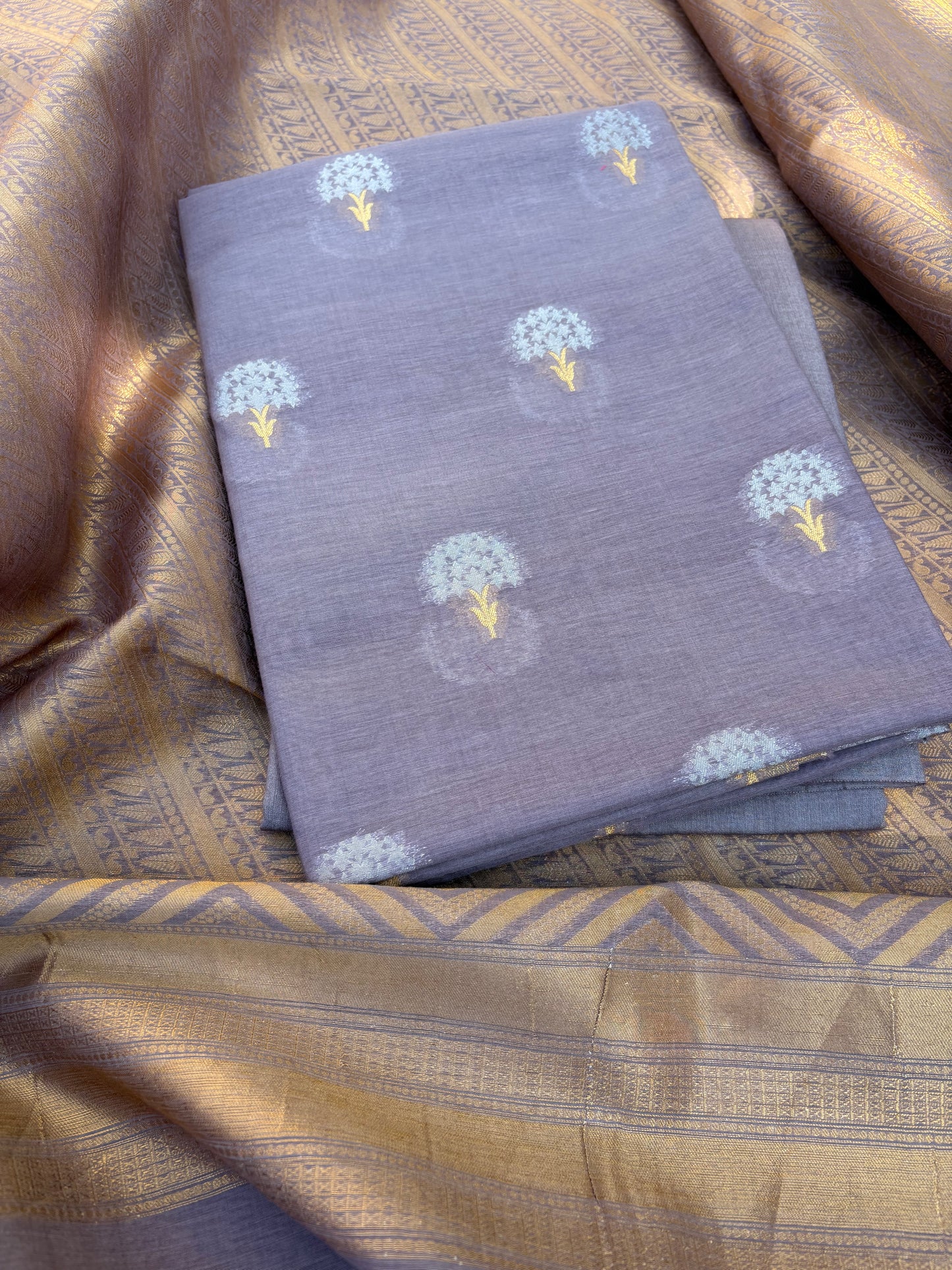 Blue Chanderi kurta, tissue dupatta, plain bottom