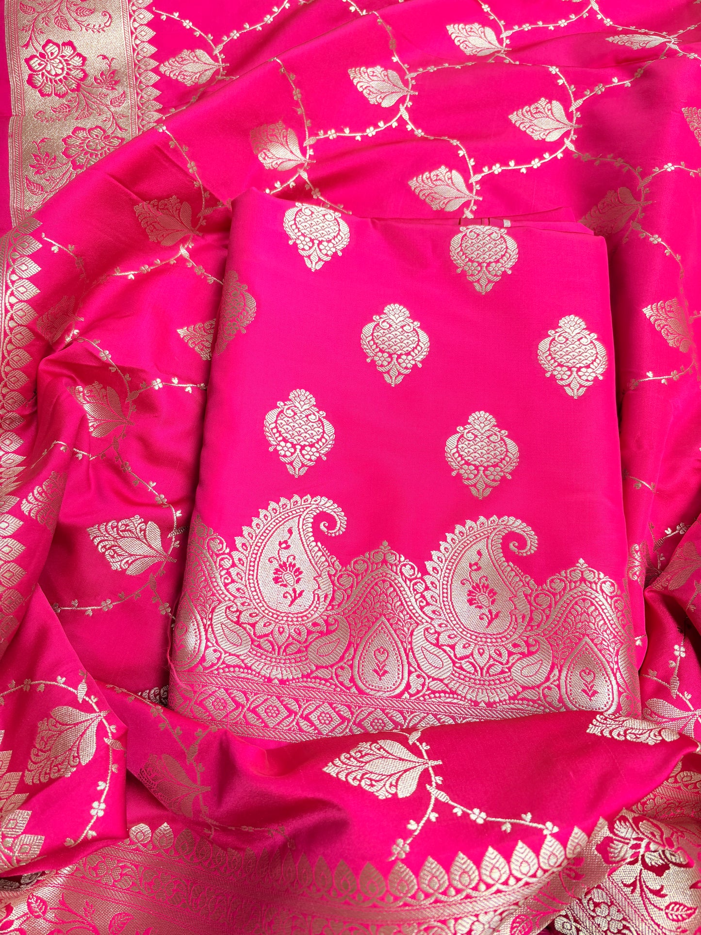 Pink mashru silk 3 piece suit set
