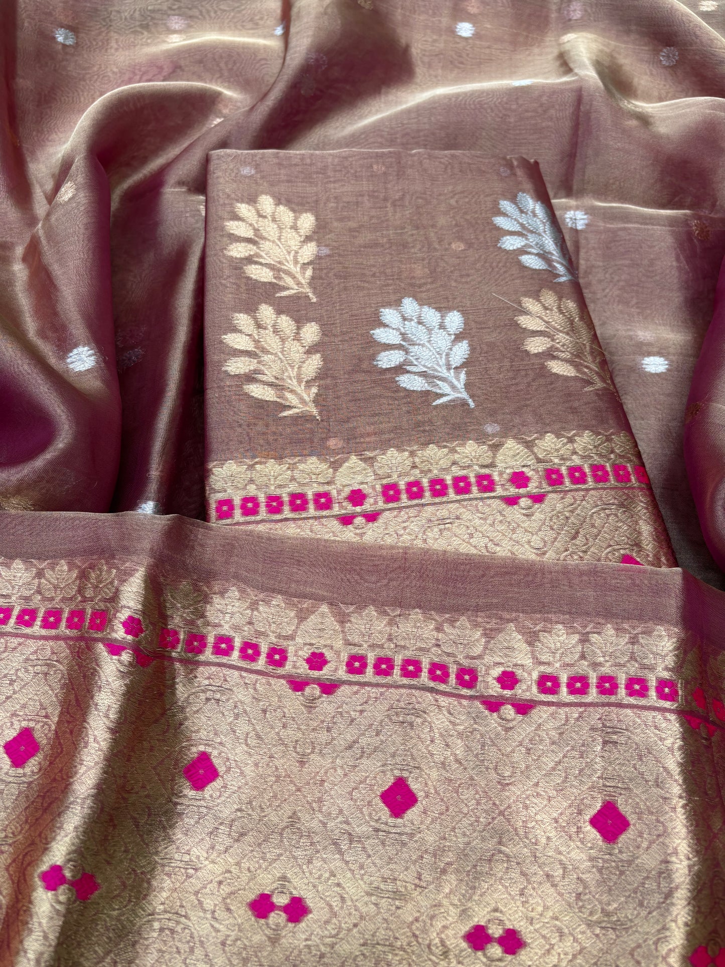 Purple meenadar tissue kadhwa 3 piece suit set
