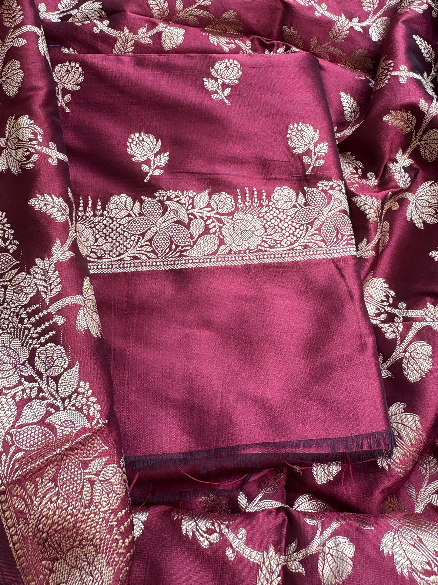 Red maroon premium silk 3 piece suit set