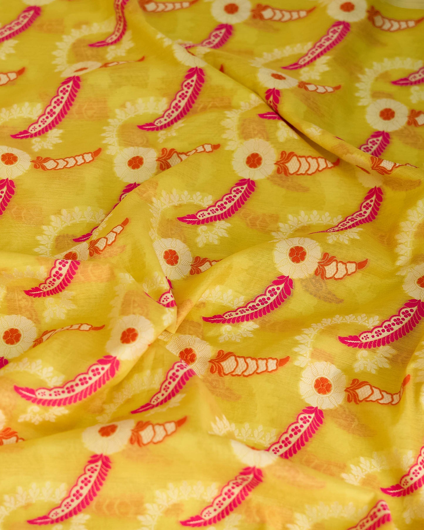 Yellow meenadar kurta, jaal dupatta, plain bottom