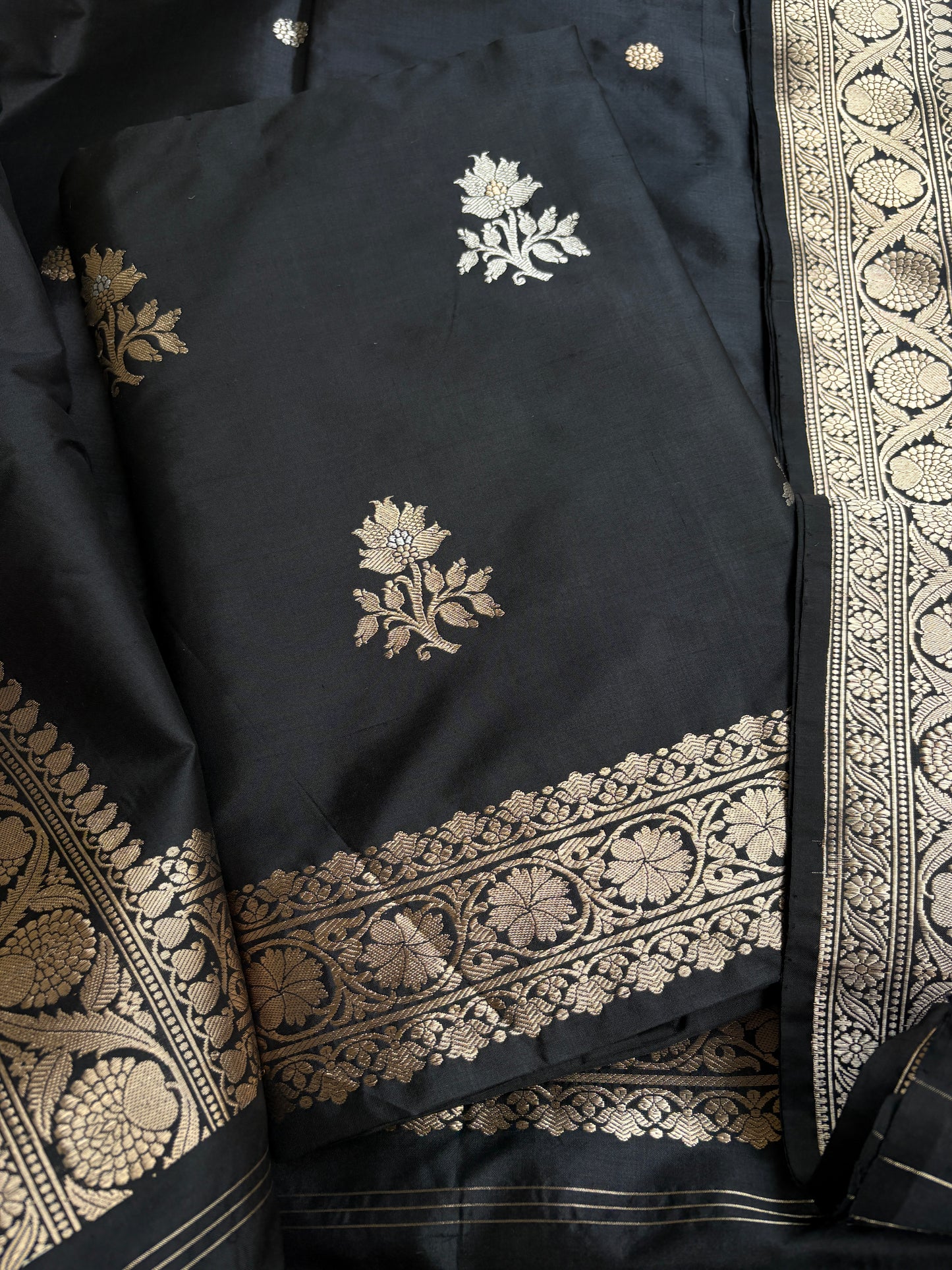Black katan by katan sona rupa 3 piece suit set