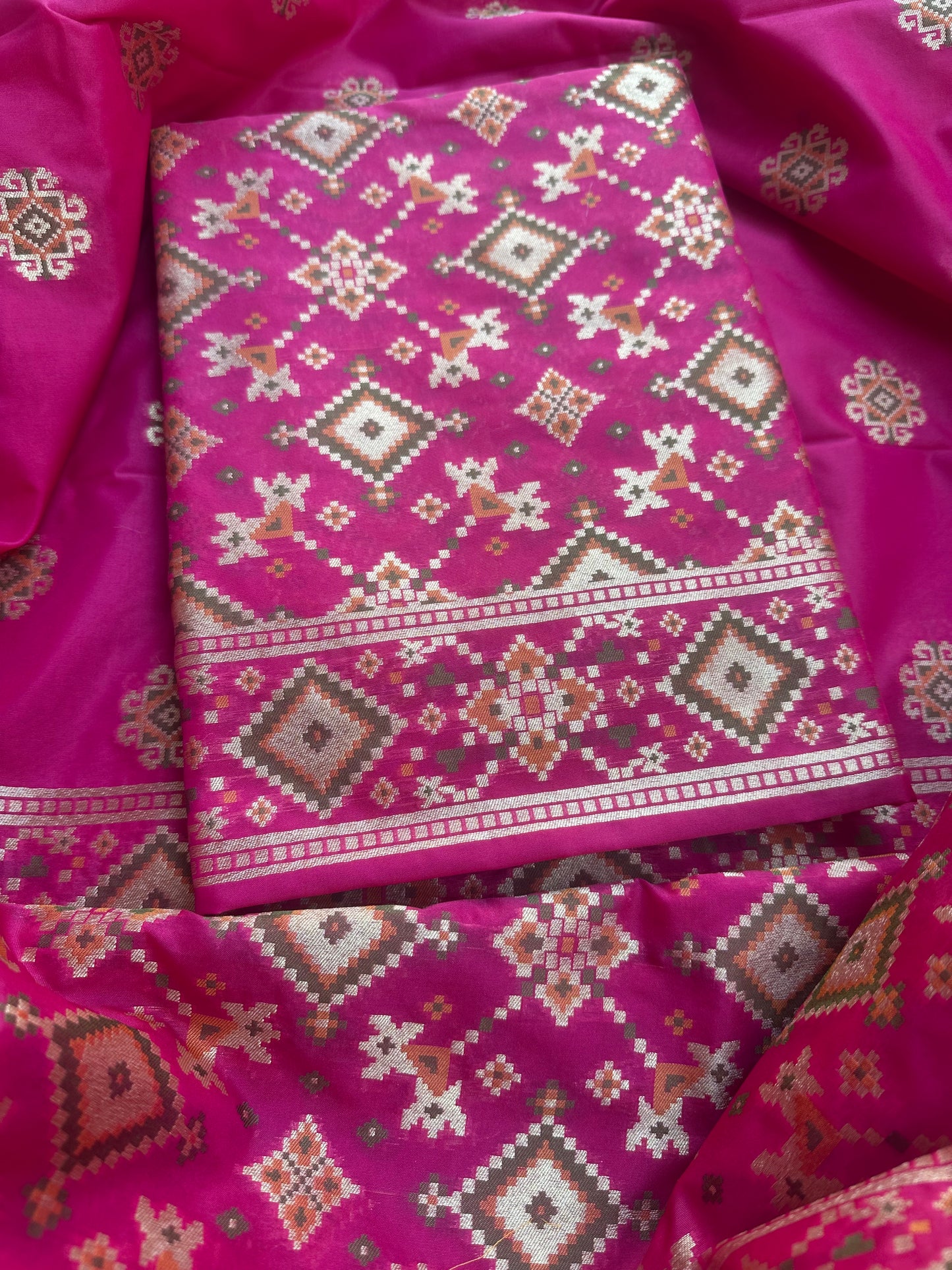 Pink Gharchola chiniya silk 3 piece suit set