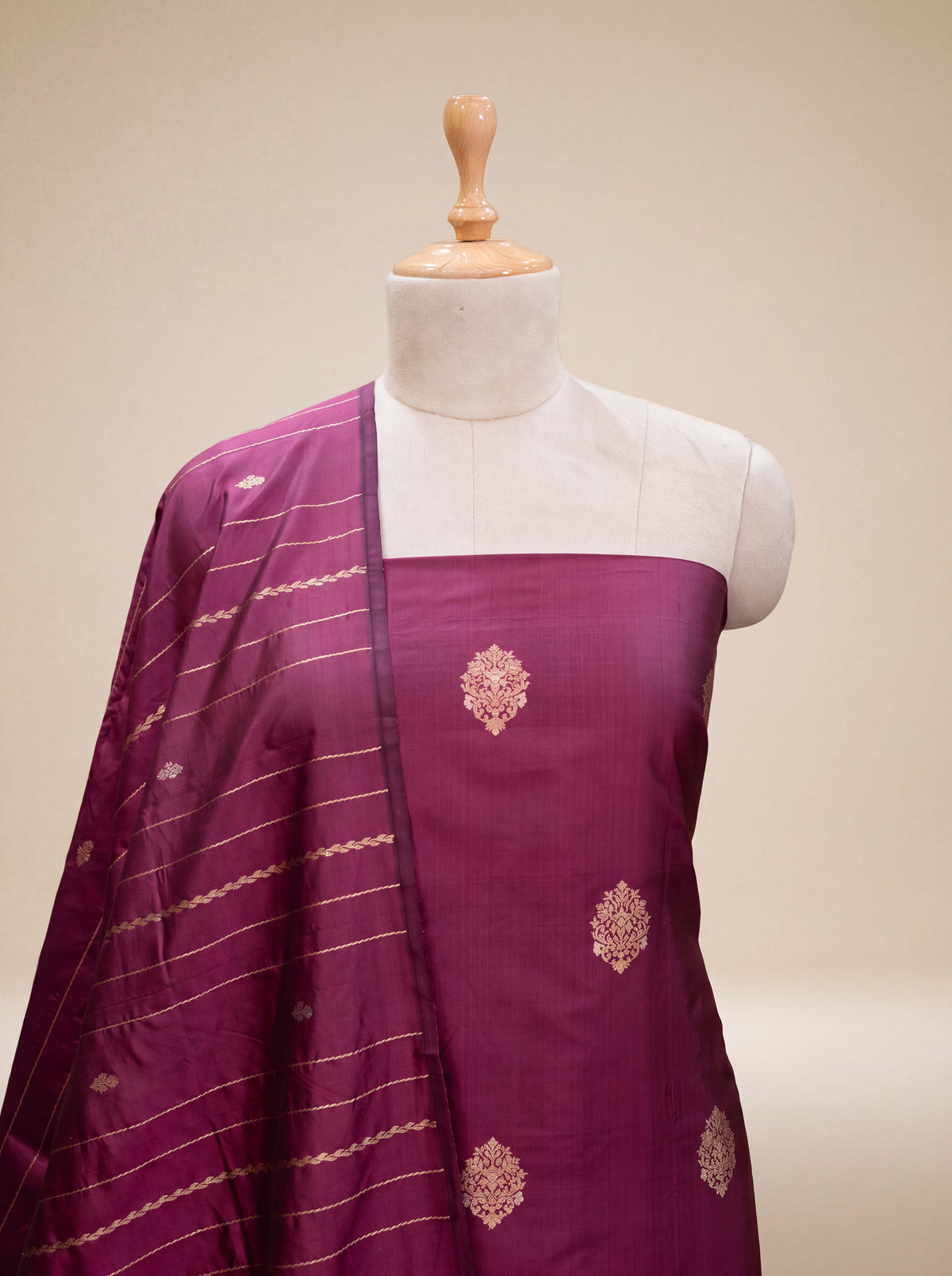 Wine katan by Katan silk suit set