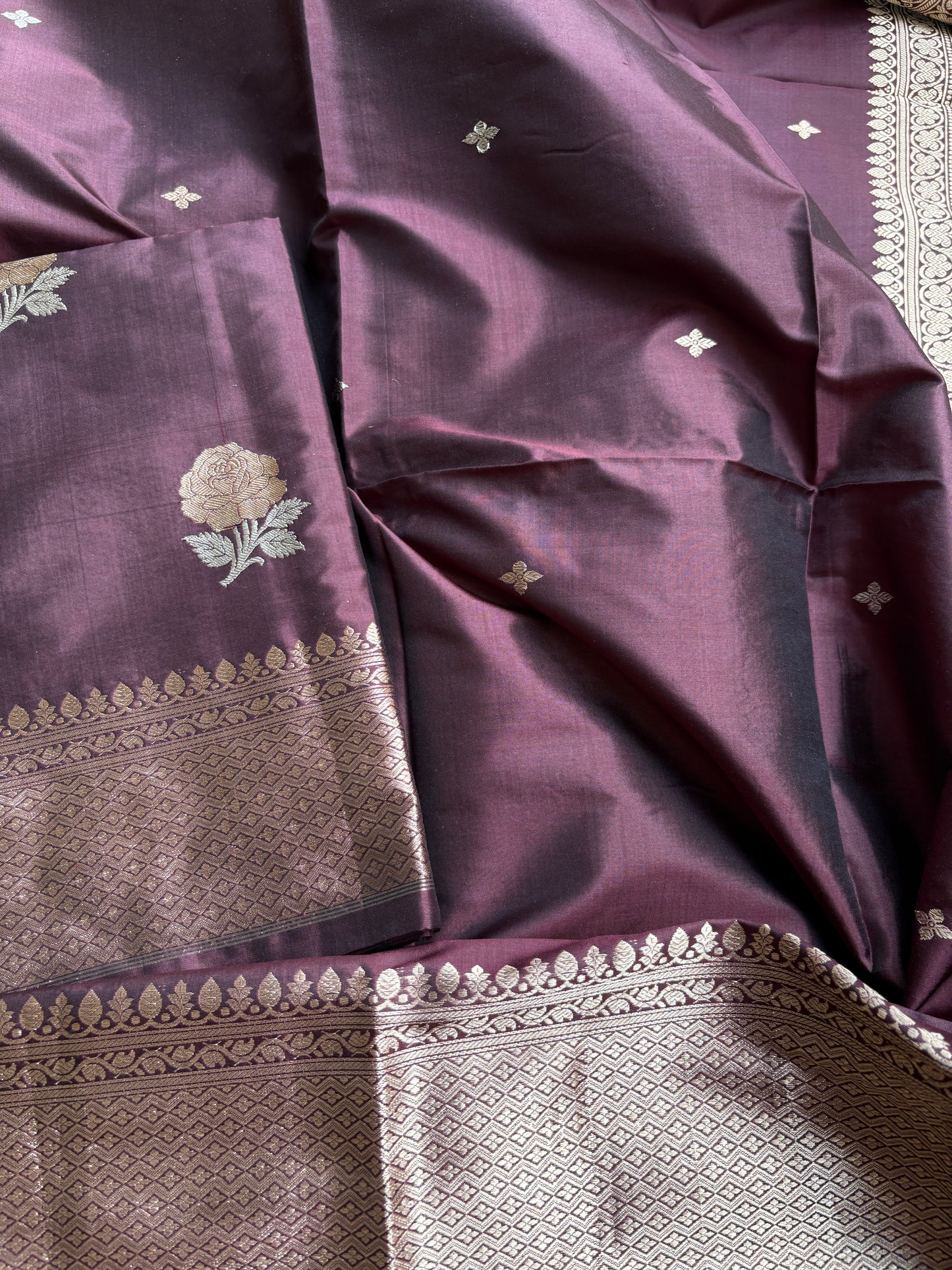 Coffee katan by katan silk kadhwa suit set