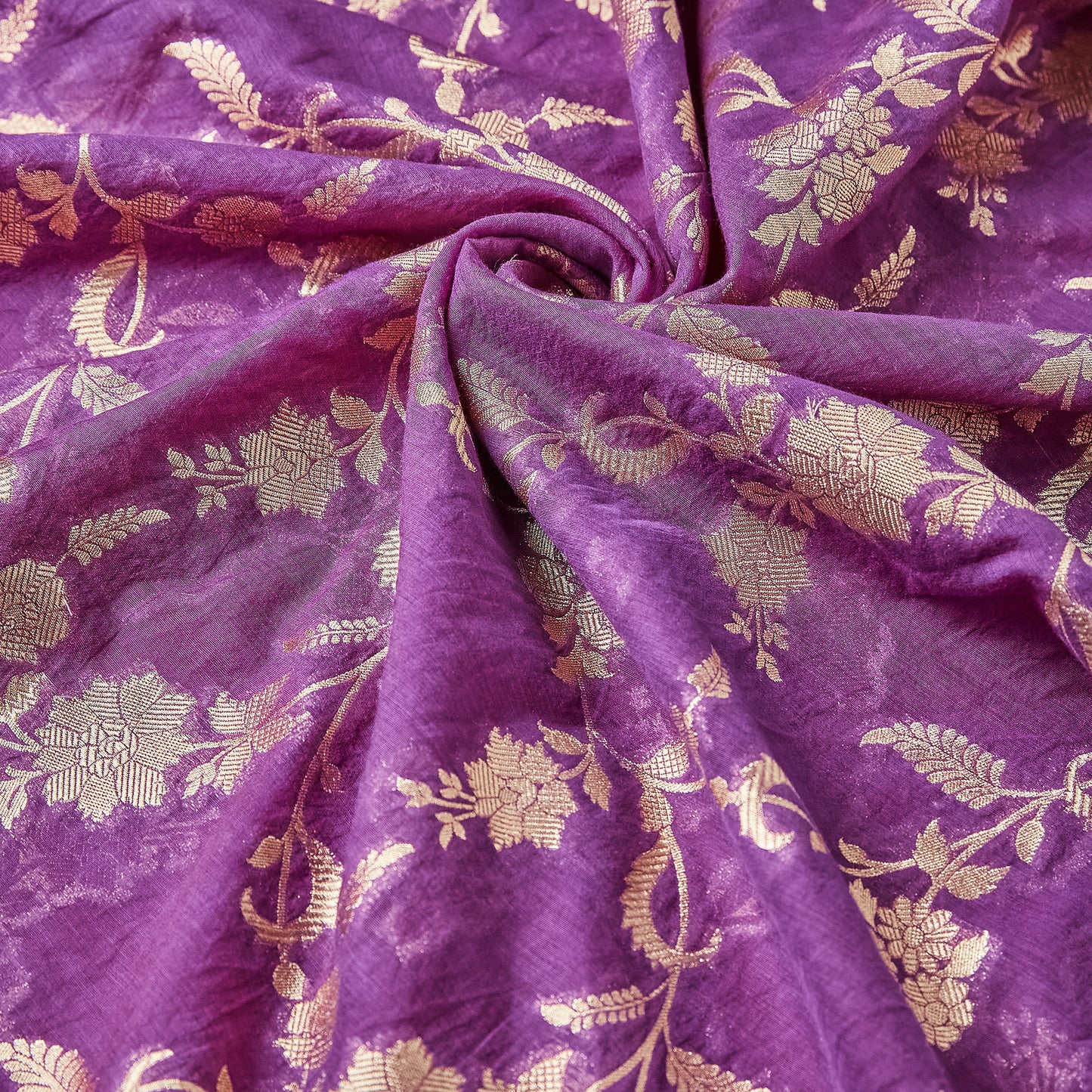 Purple Meenakari Suit Set with Zari Dupatta