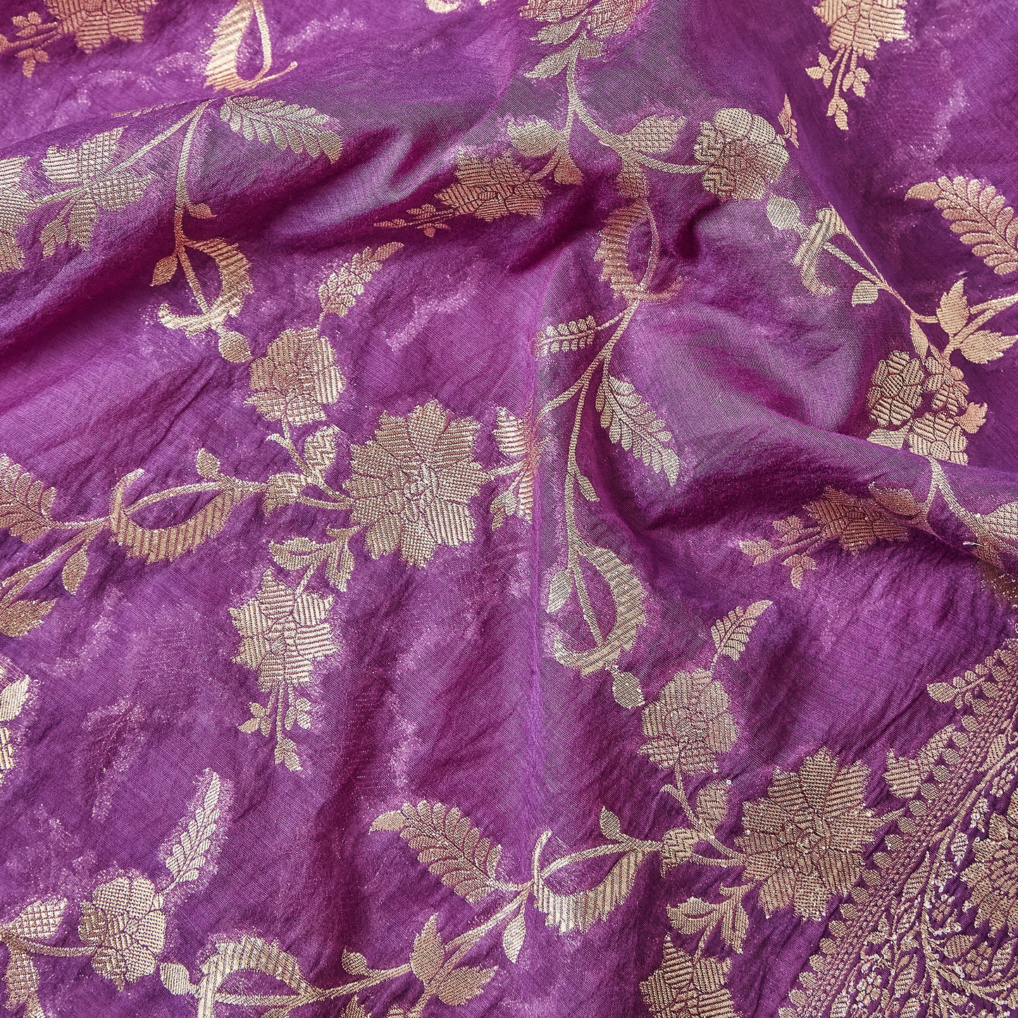Purple Meenakari Suit Set with Zari Dupatta