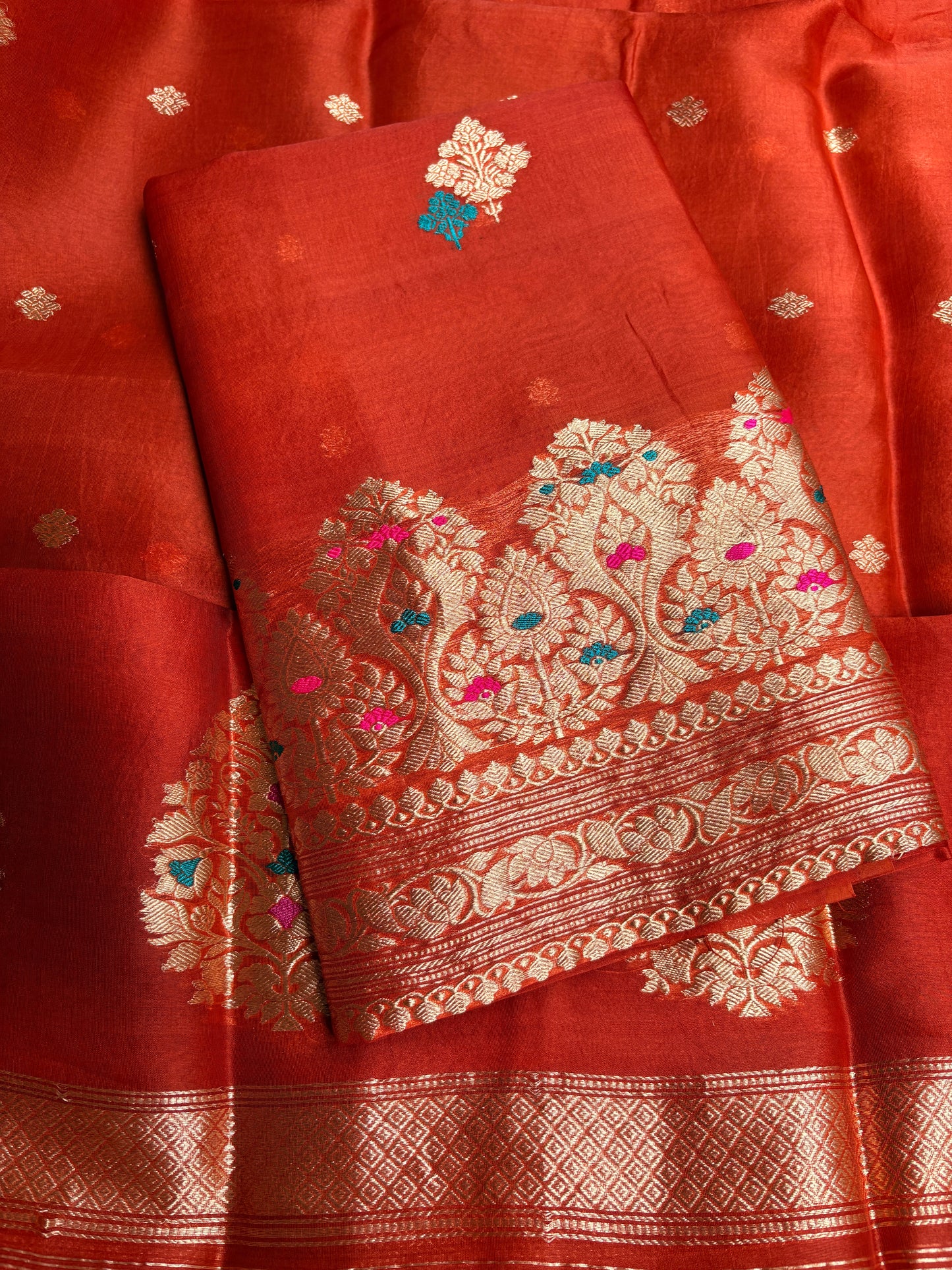 Rust kora kadhwa meenadar suit set