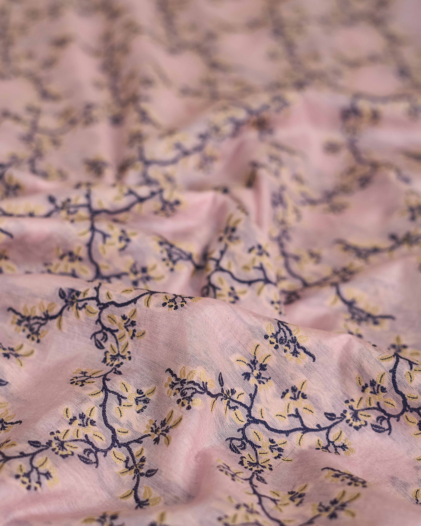 Pink Chanderi peacock design kurta, jaal dupatta, plain bottom