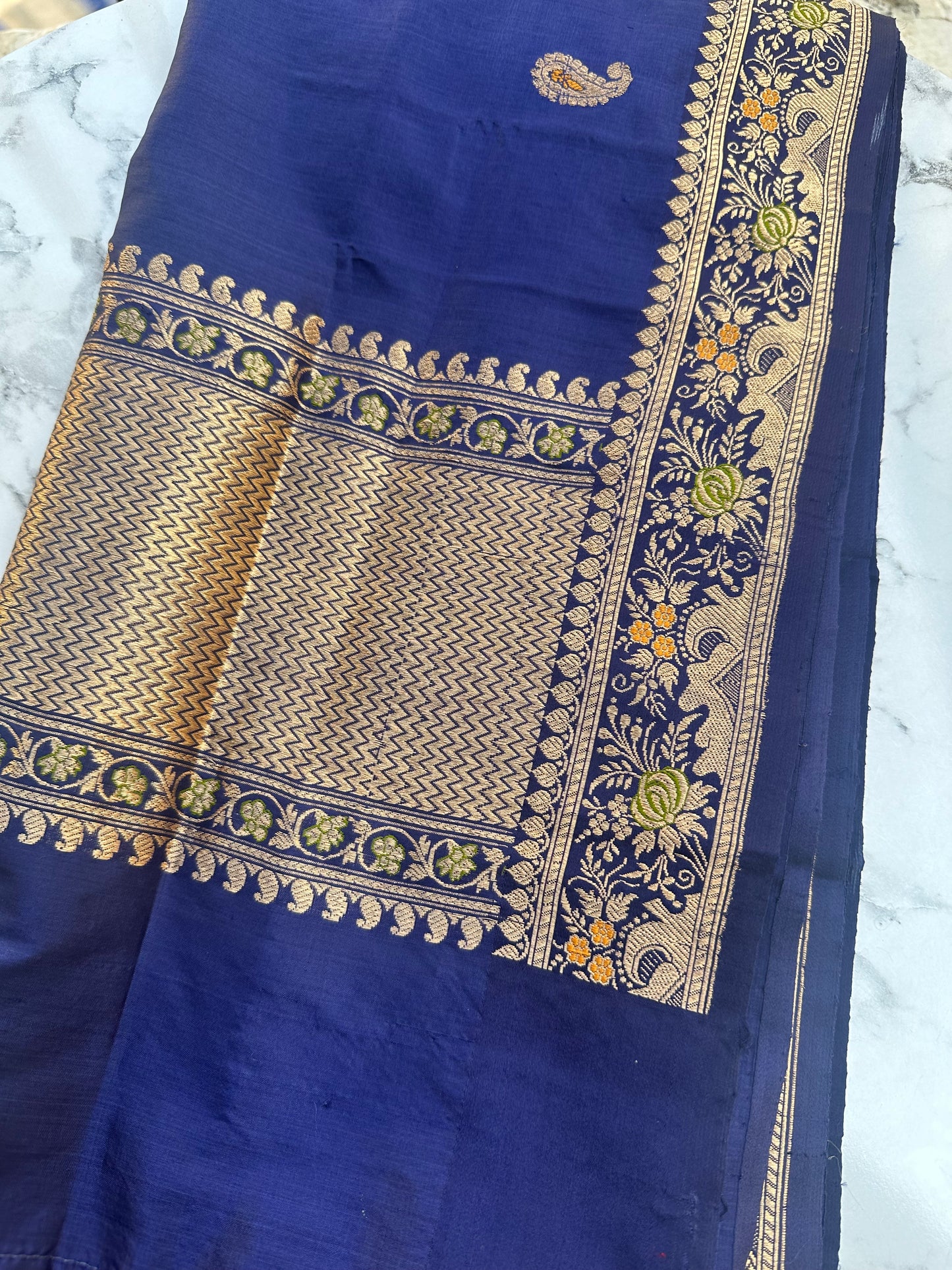Blue katan silk dupatta