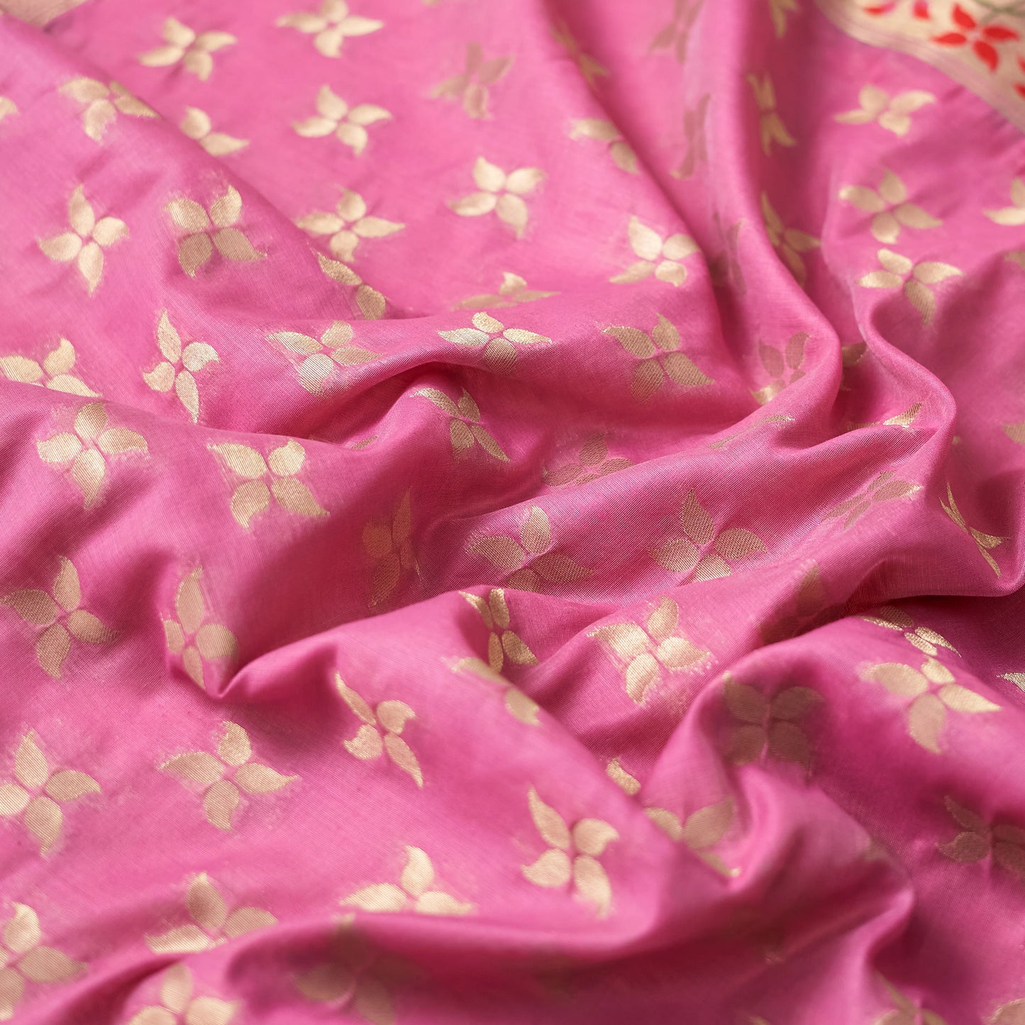 Pink Meenadar cotton 3 piece set