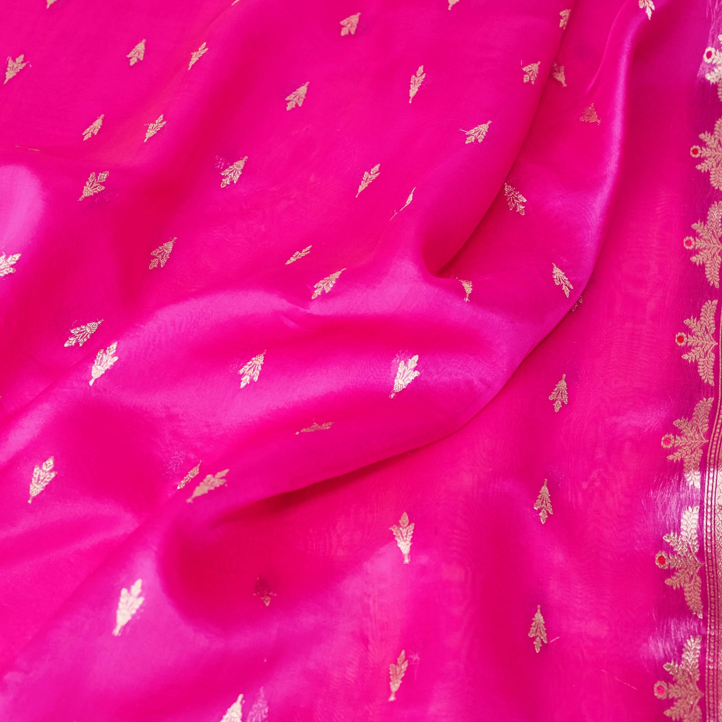 Pink raw mango silk 3 piece suit set
