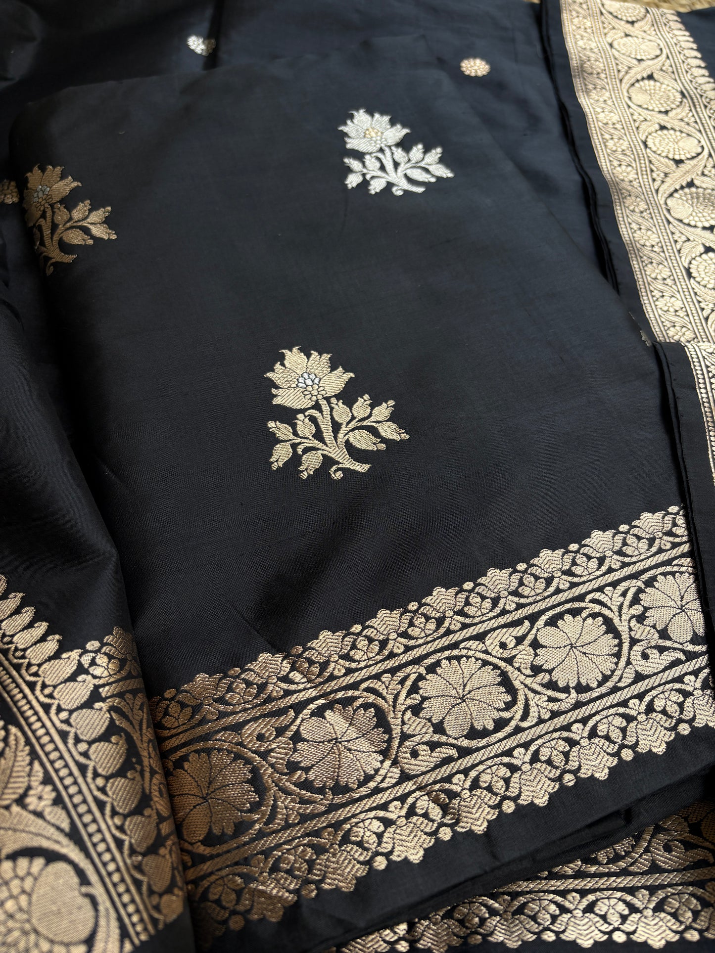 Black katan by katan sona rupa 3 piece suit set
