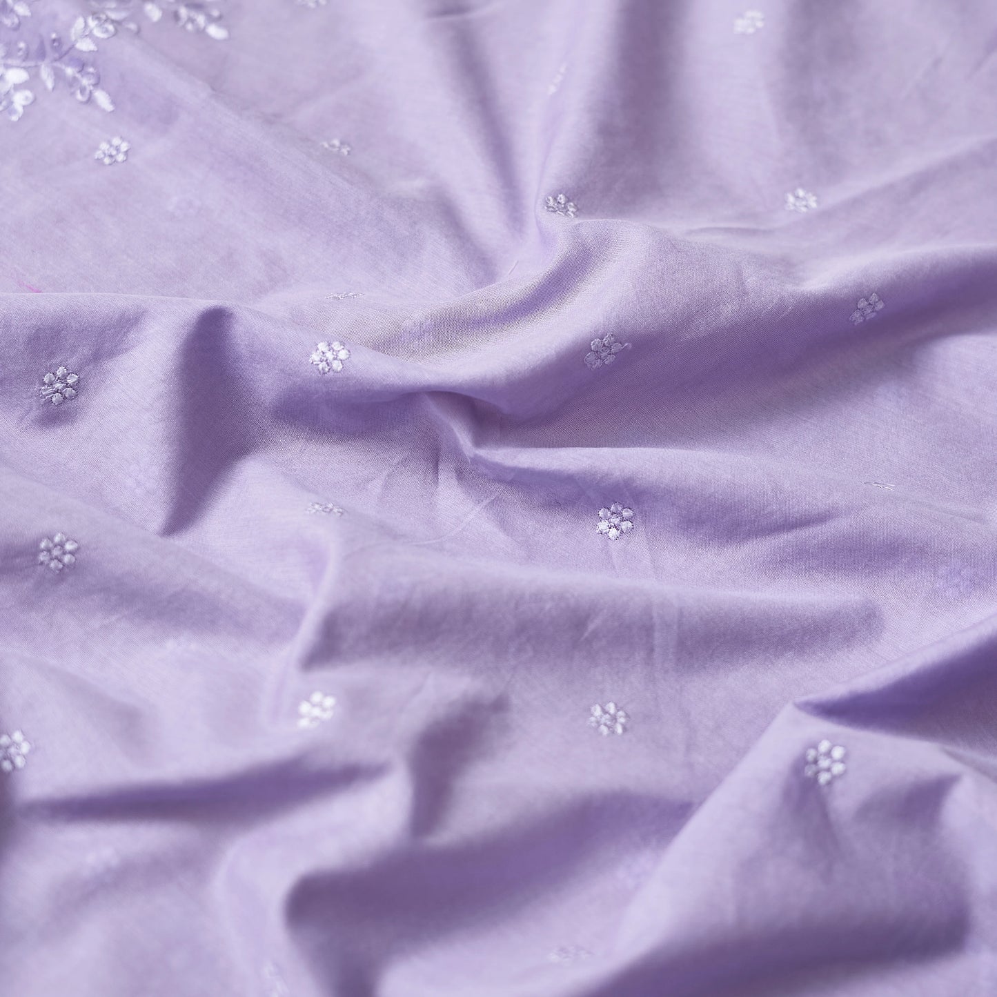 Lavender cotton embroidered 3 piece suit