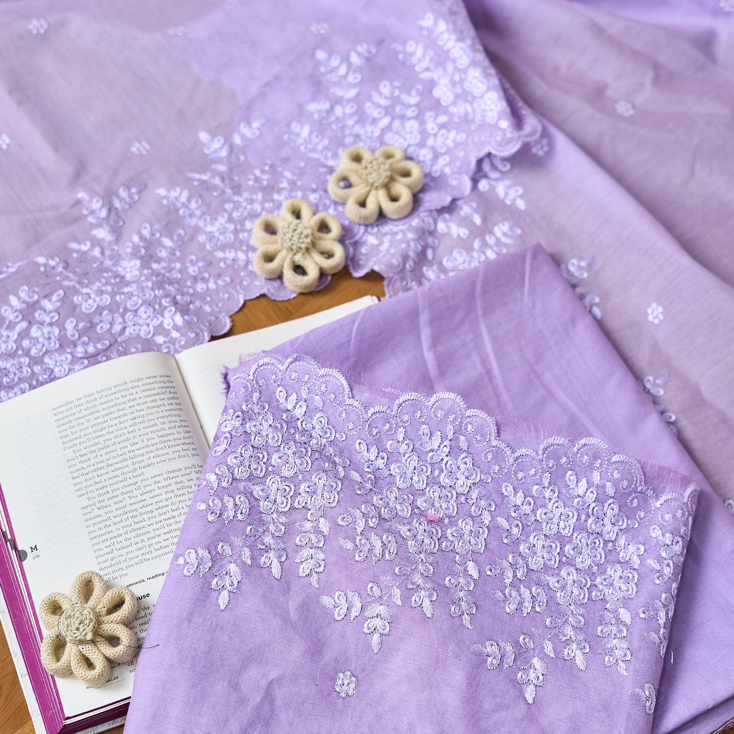 Lavender cotton 3 piece suit set