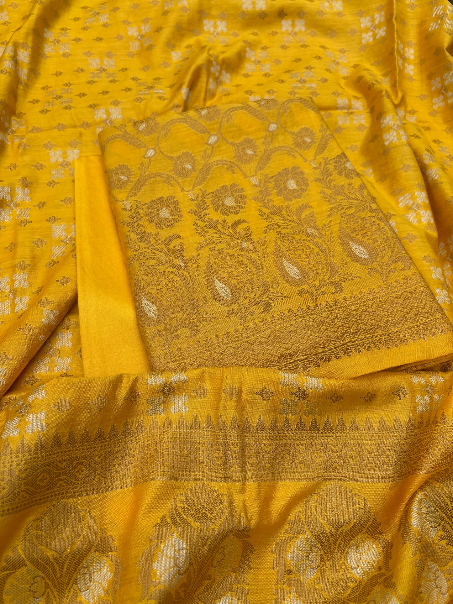 Yellow cotton 3 piece suit set