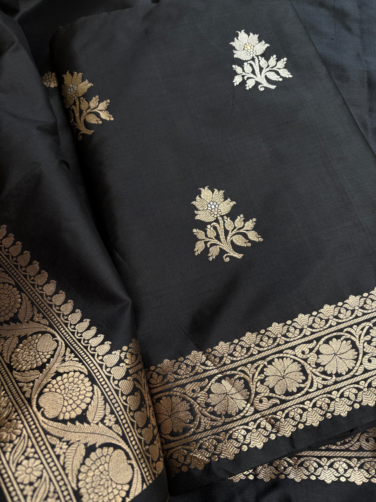 Black katan by katan sona rupa 3 piece suit set