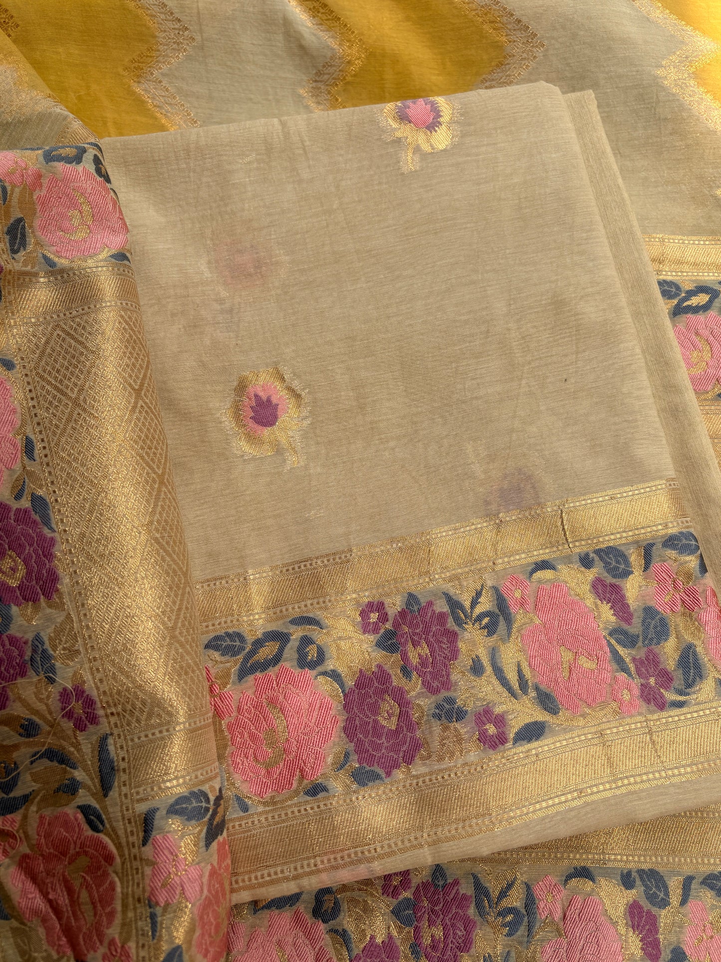 Khadi color Chanderi cotton meenadar suit set
