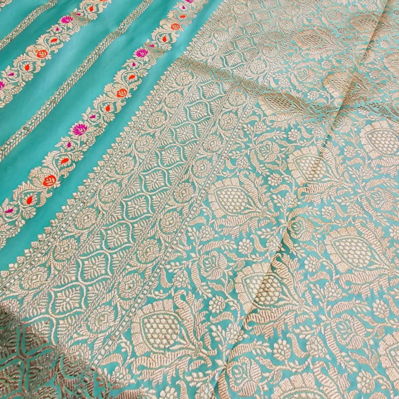 Mashru silk hand crafted meenadar saree.