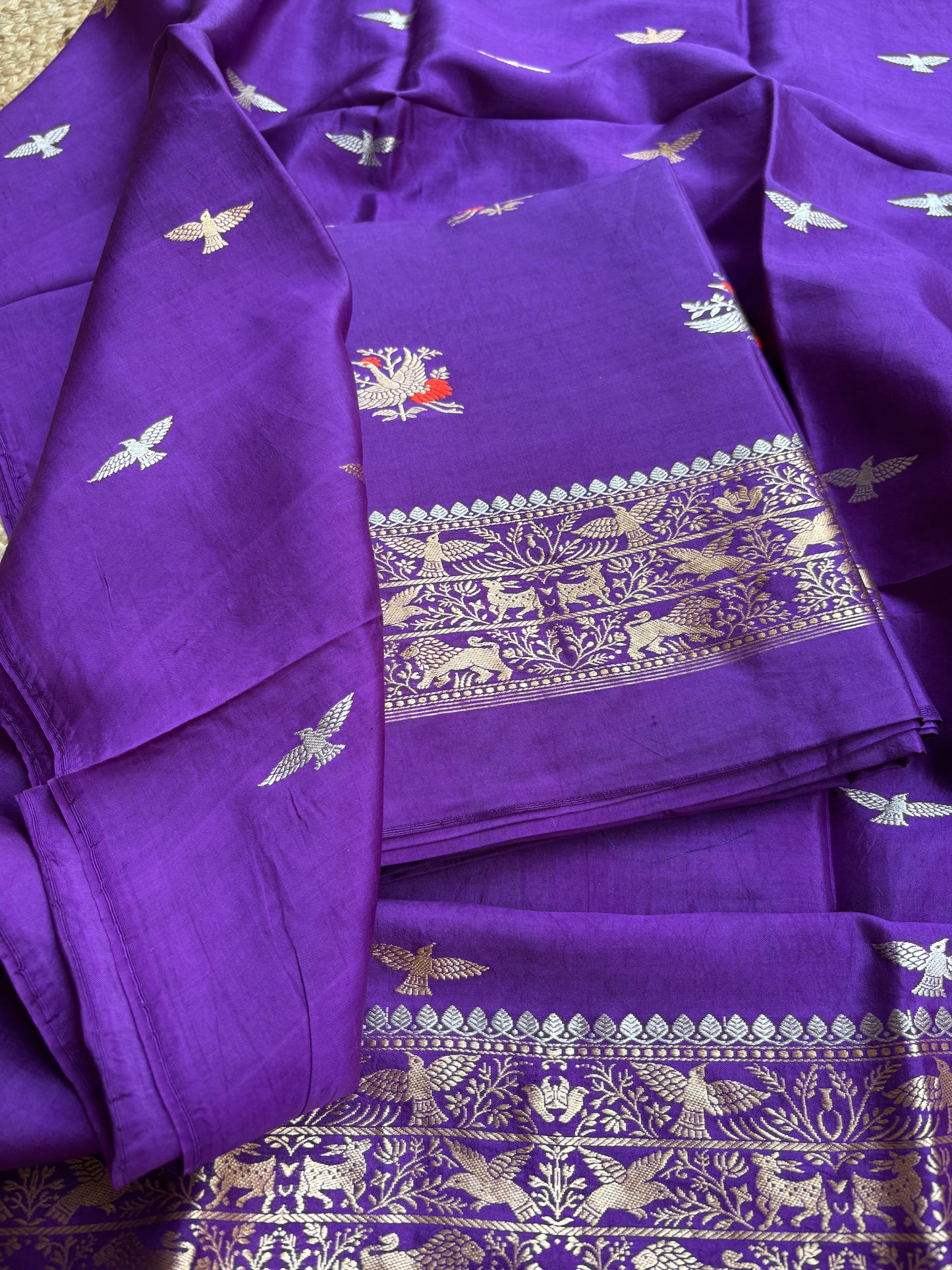 Purple mango silk suit set
