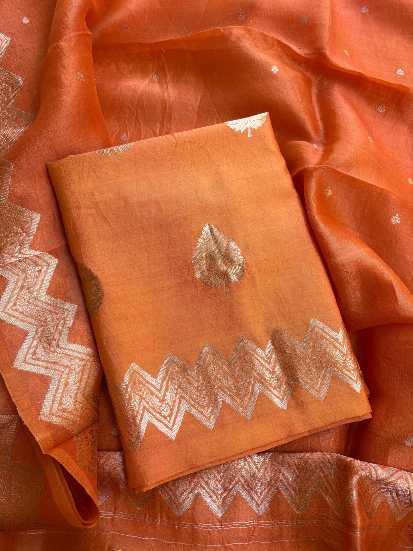 Orange Chiniya kora suit set