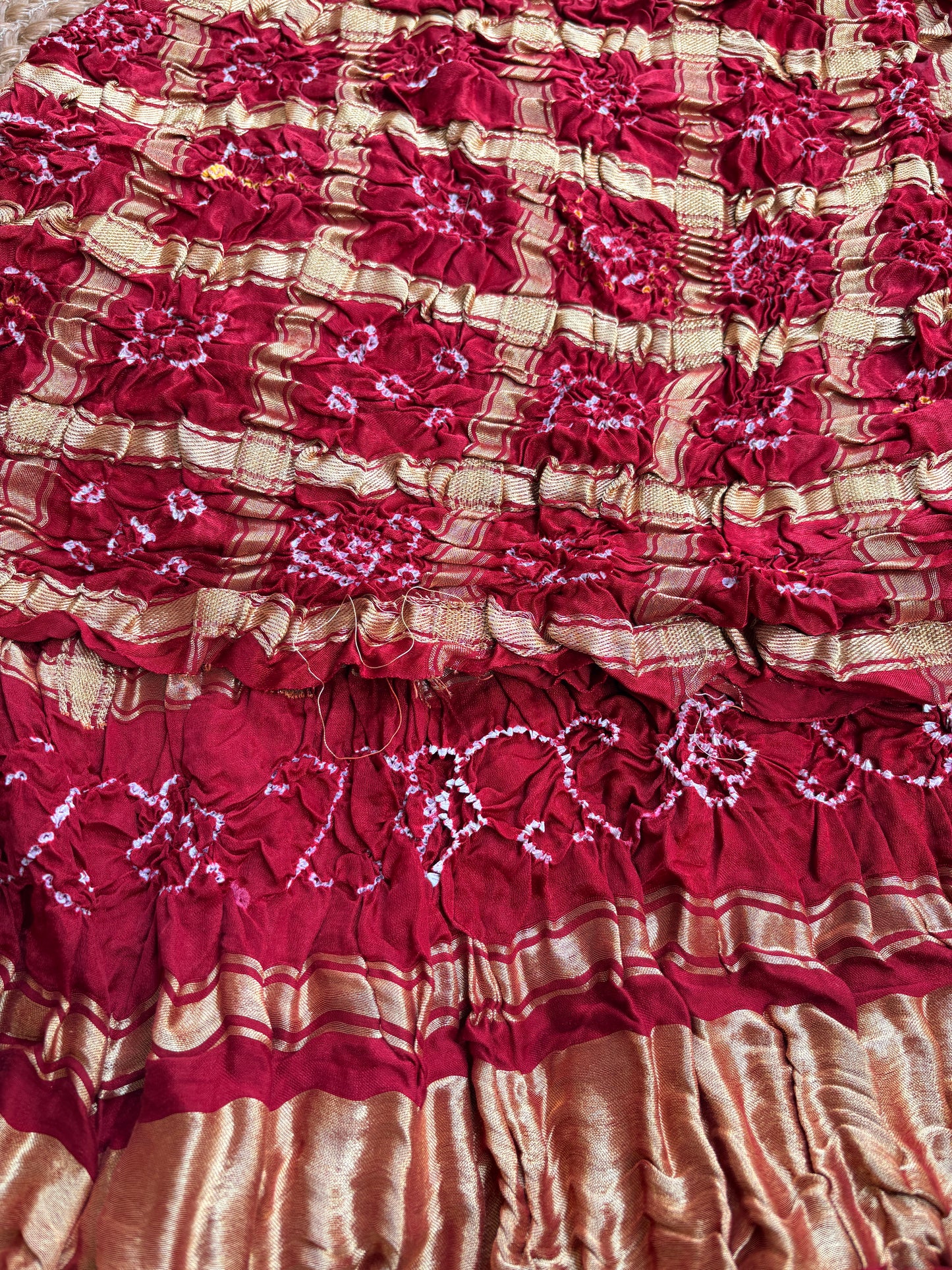 Red gajji silk Gharchola dupatta