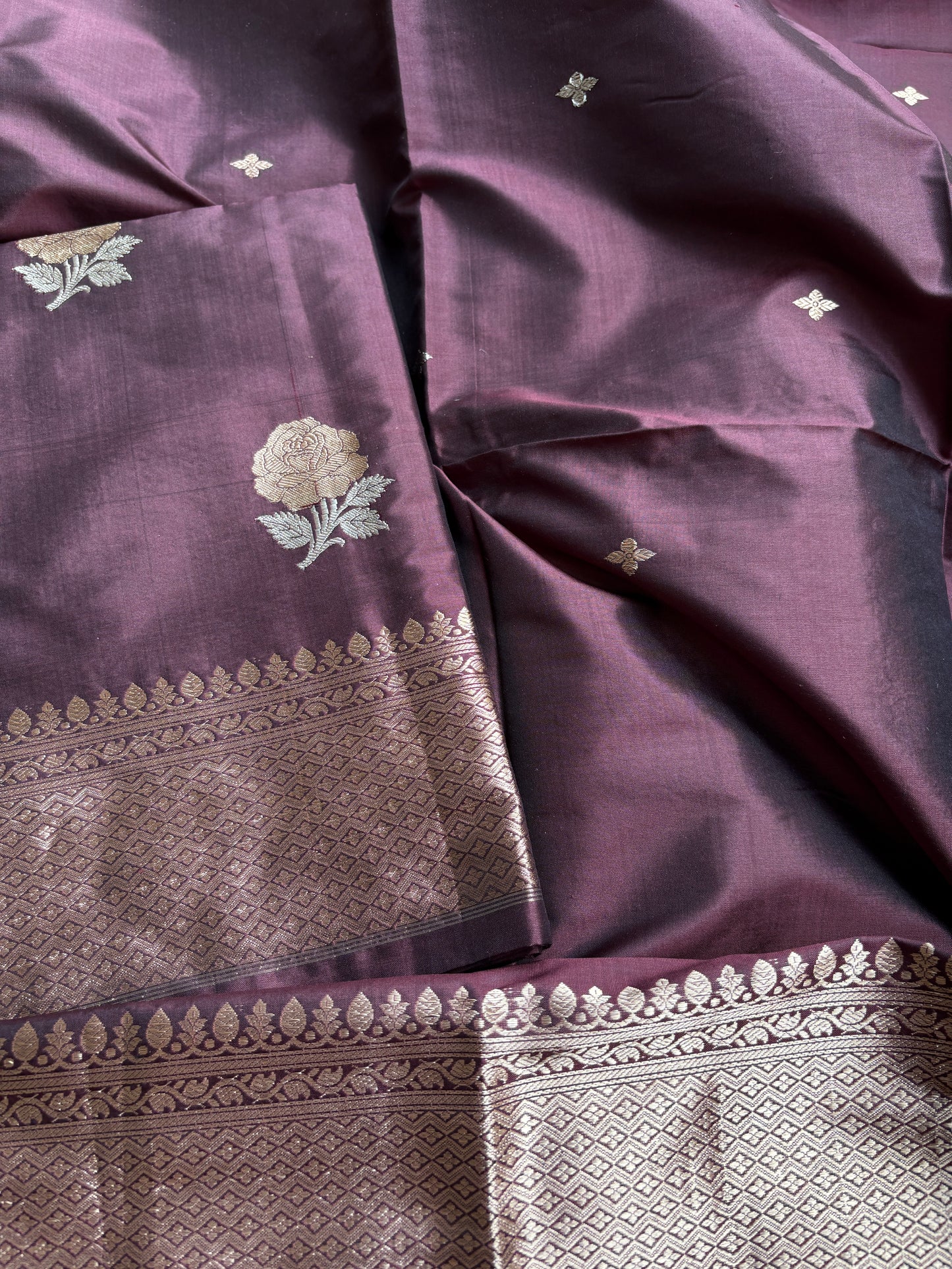 Coffee katan by katan silk kadhwa suit set