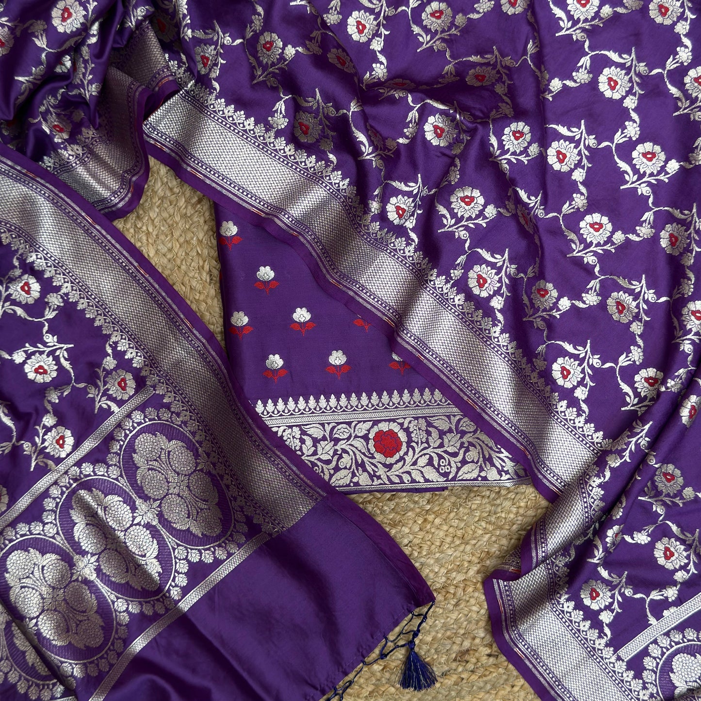 Purple mulberry silk suit set