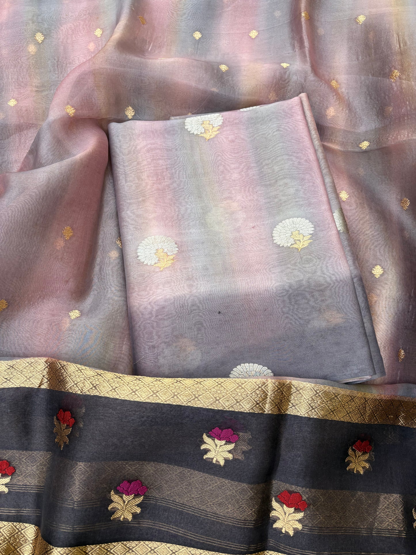 Kora kadhwa silk 3 piece suit set