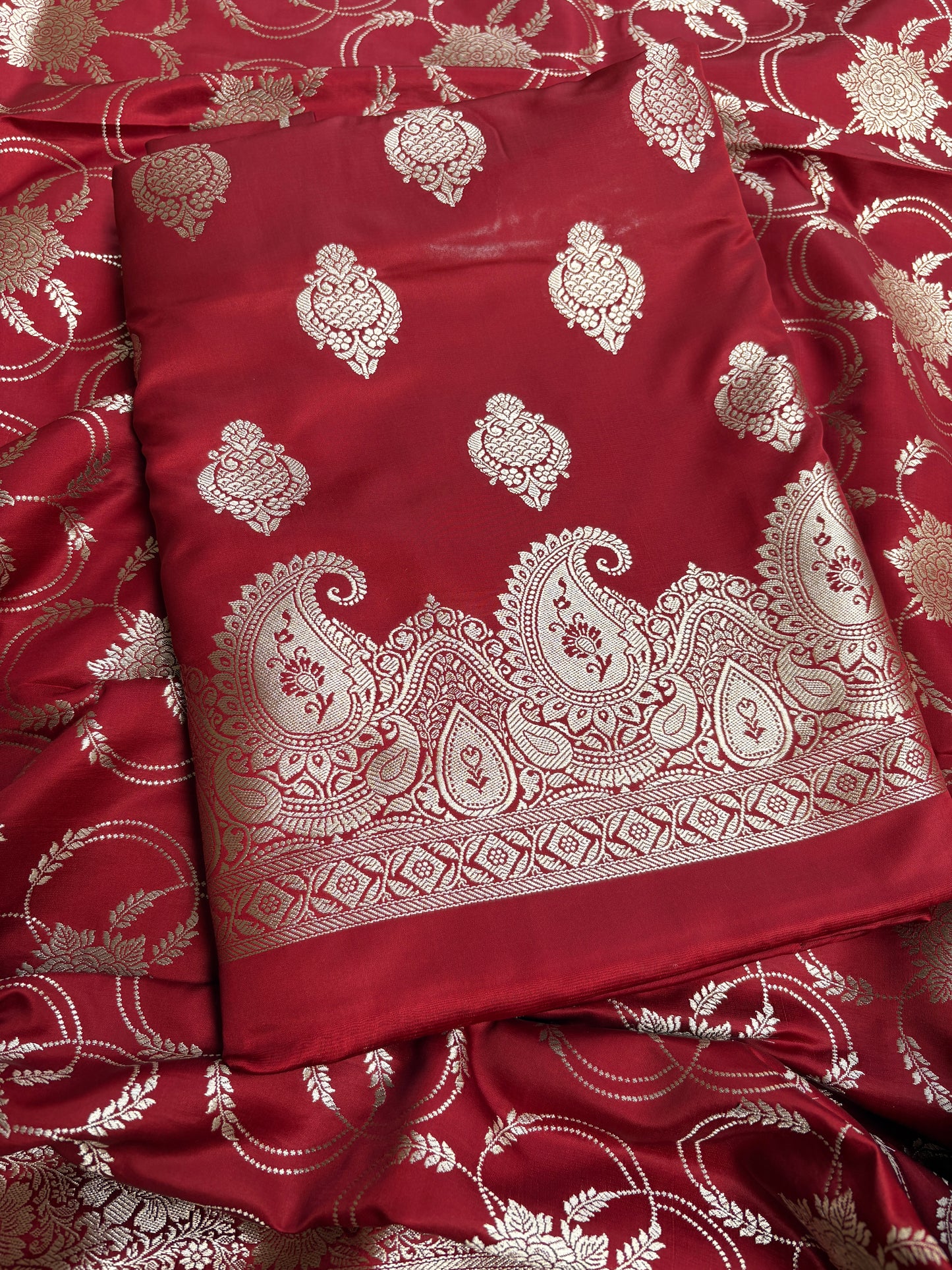 Wine mashru silk suit set