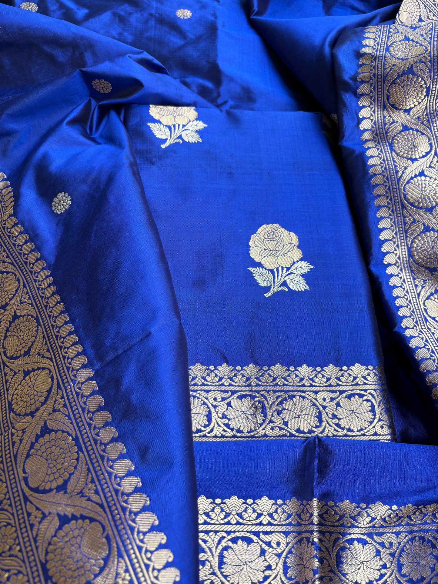 Blue Katan by katan silk 3 piece suit set