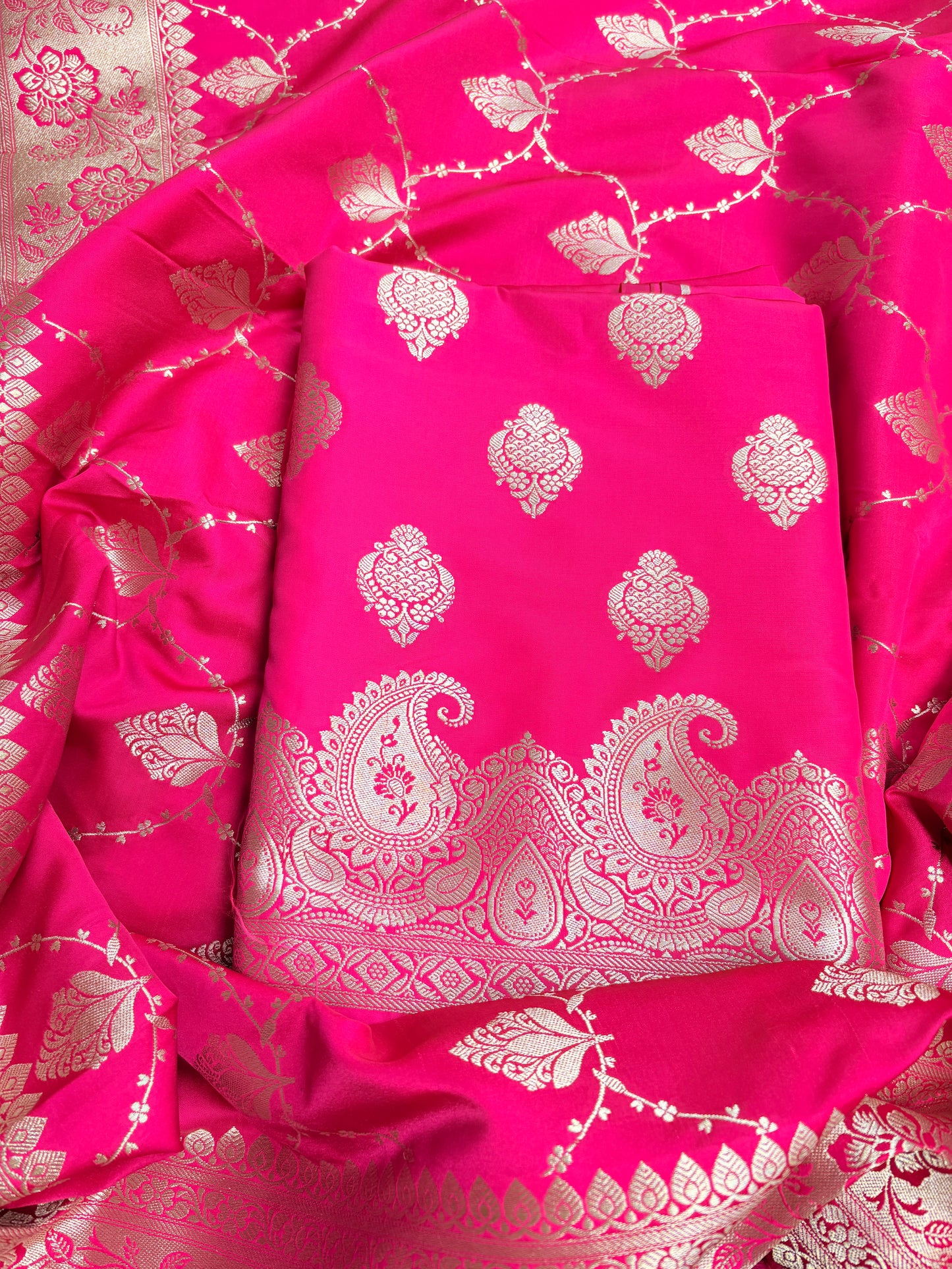 Pink mashru silk 3 piece suit set