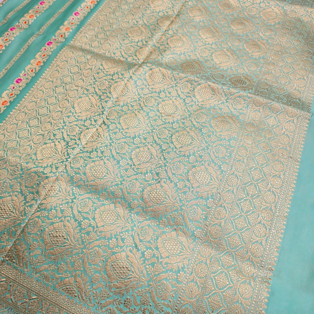 Mashru silk hand crafted meenadar saree.