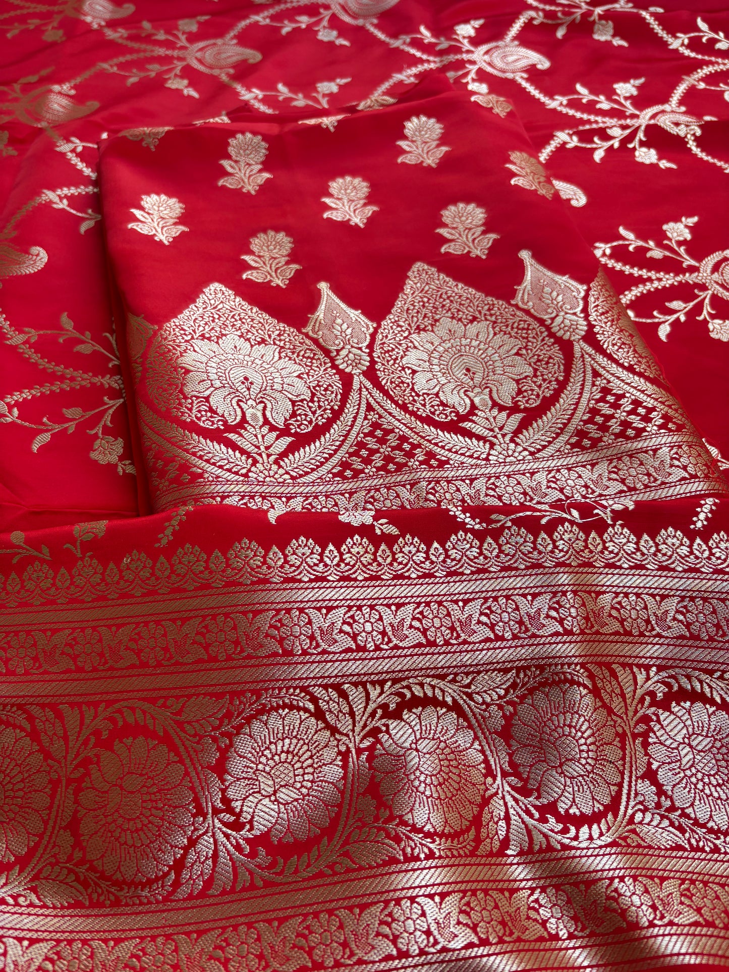 Red mashru silk 3 piece suit set