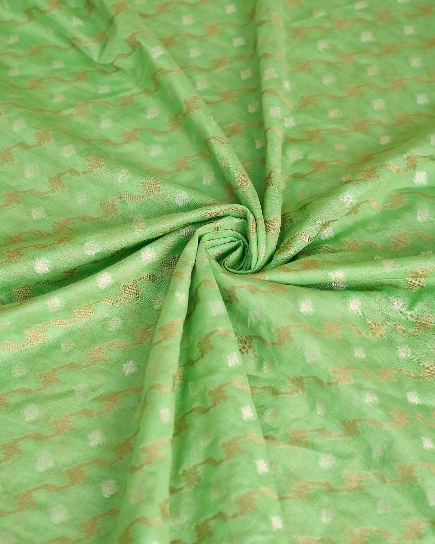 Green jamdani weaving chanderi cotton 3 piece suit