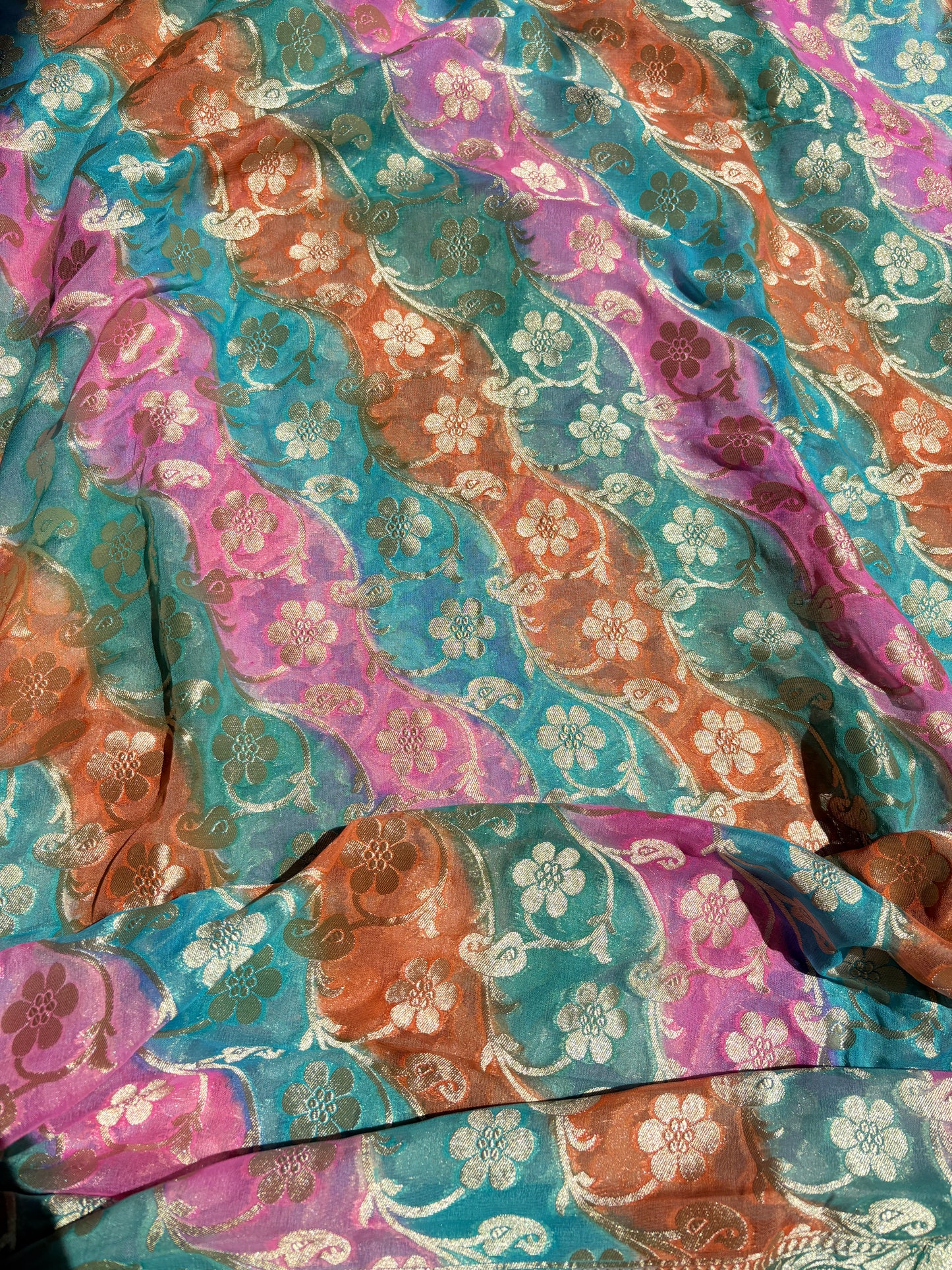 Green Khaddi georgette suit set